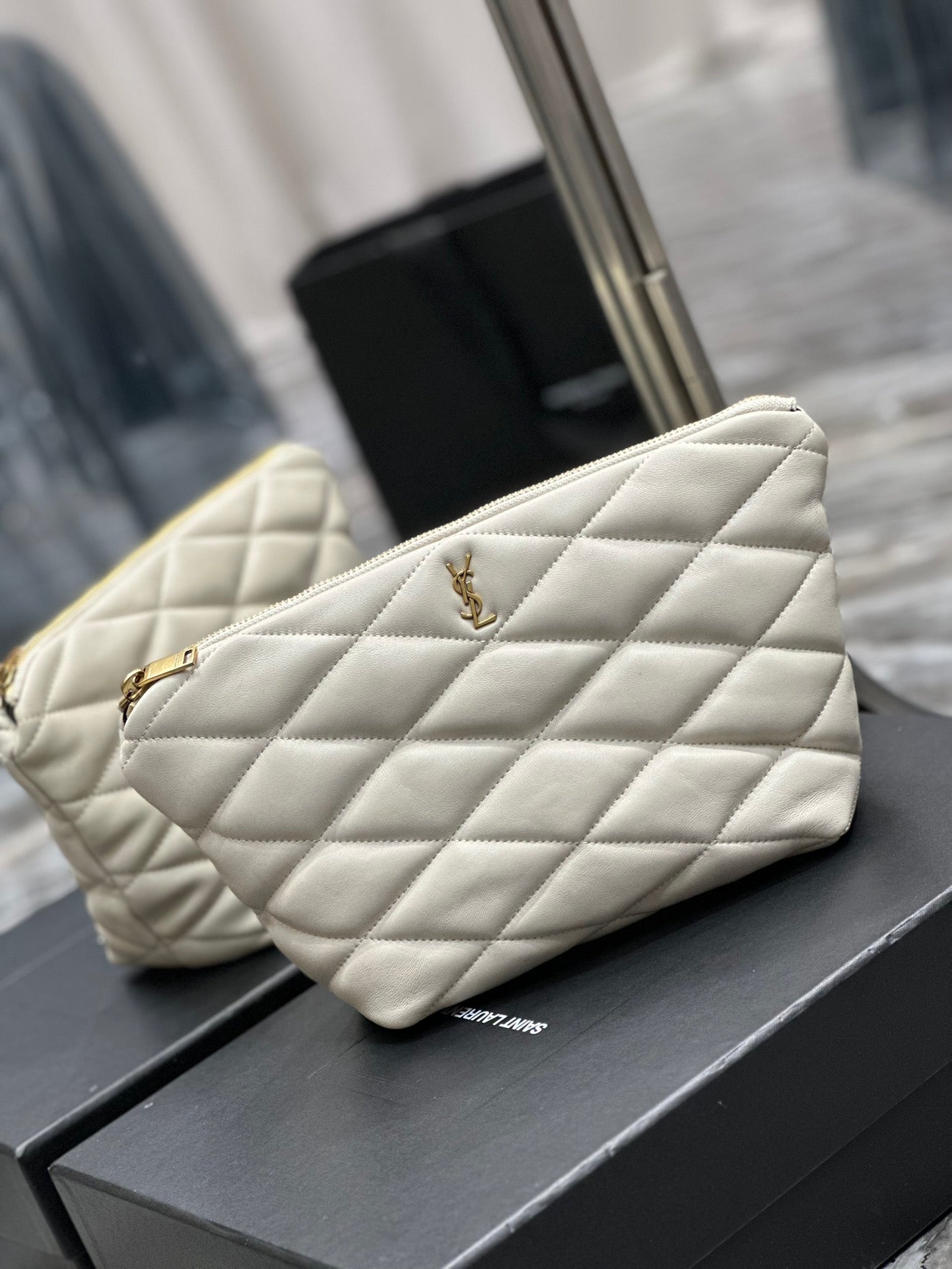 YSL Sade Quilted Leather Pouch
