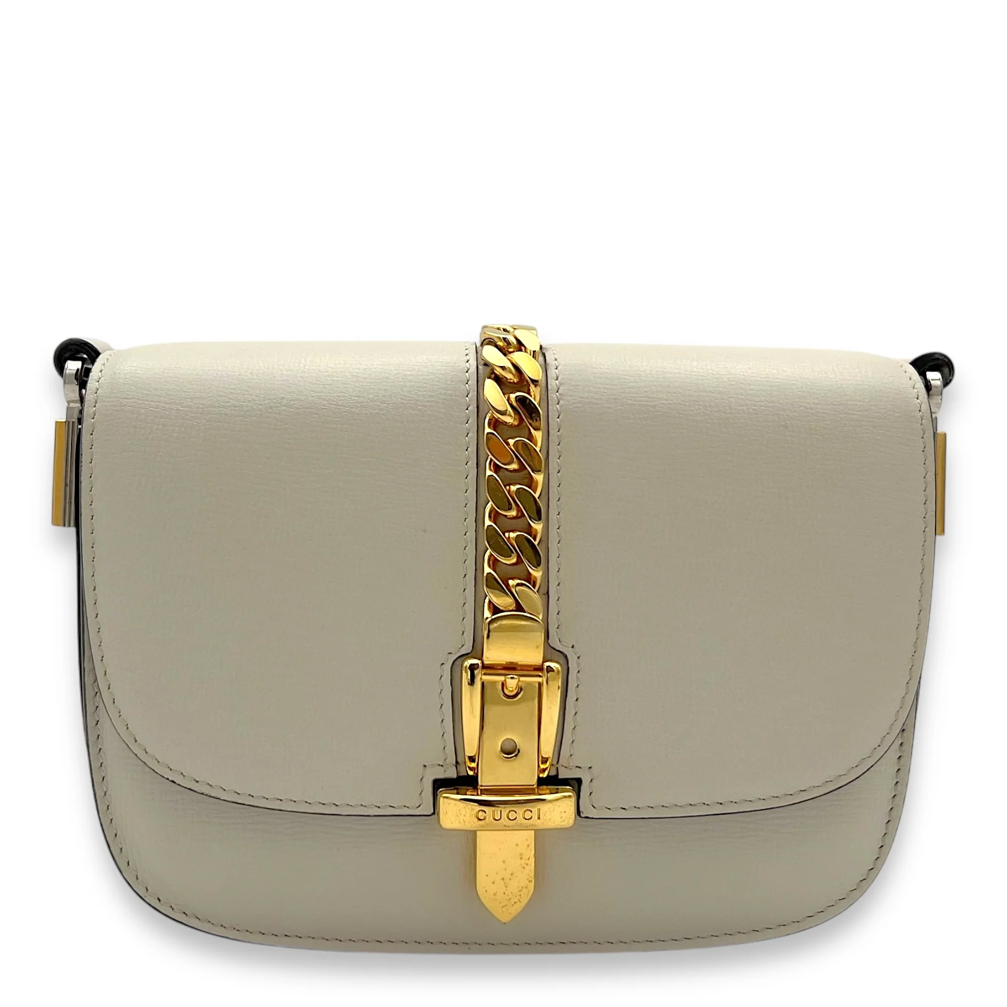 Sylvie 1969 Mini Crossbody bag in Calfskin, Gold Hardware