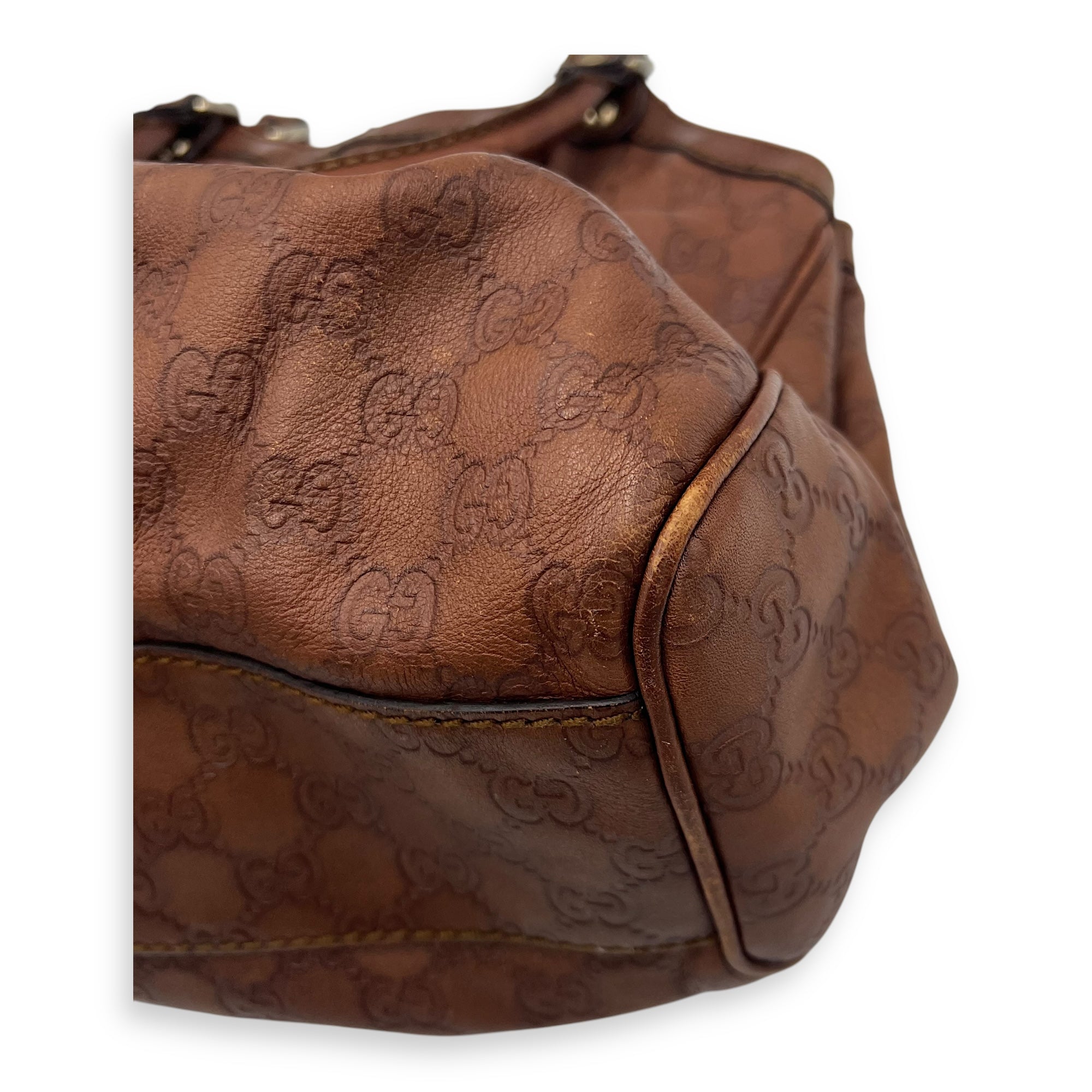 Shukey Shoulder Bag Brown in Calfskin, Gold hardware