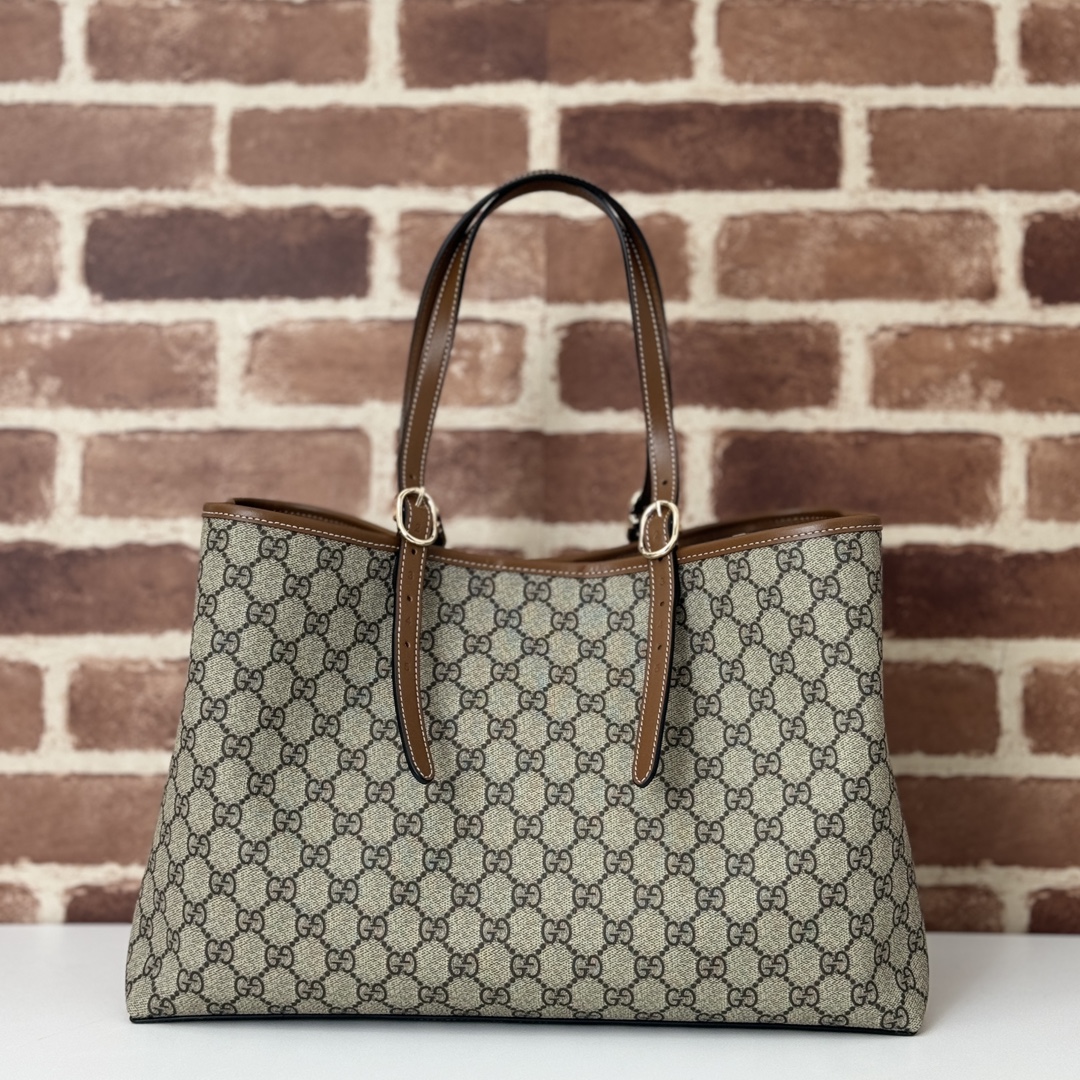 [TOP] Gucci GG Emblem Large brown tote bag