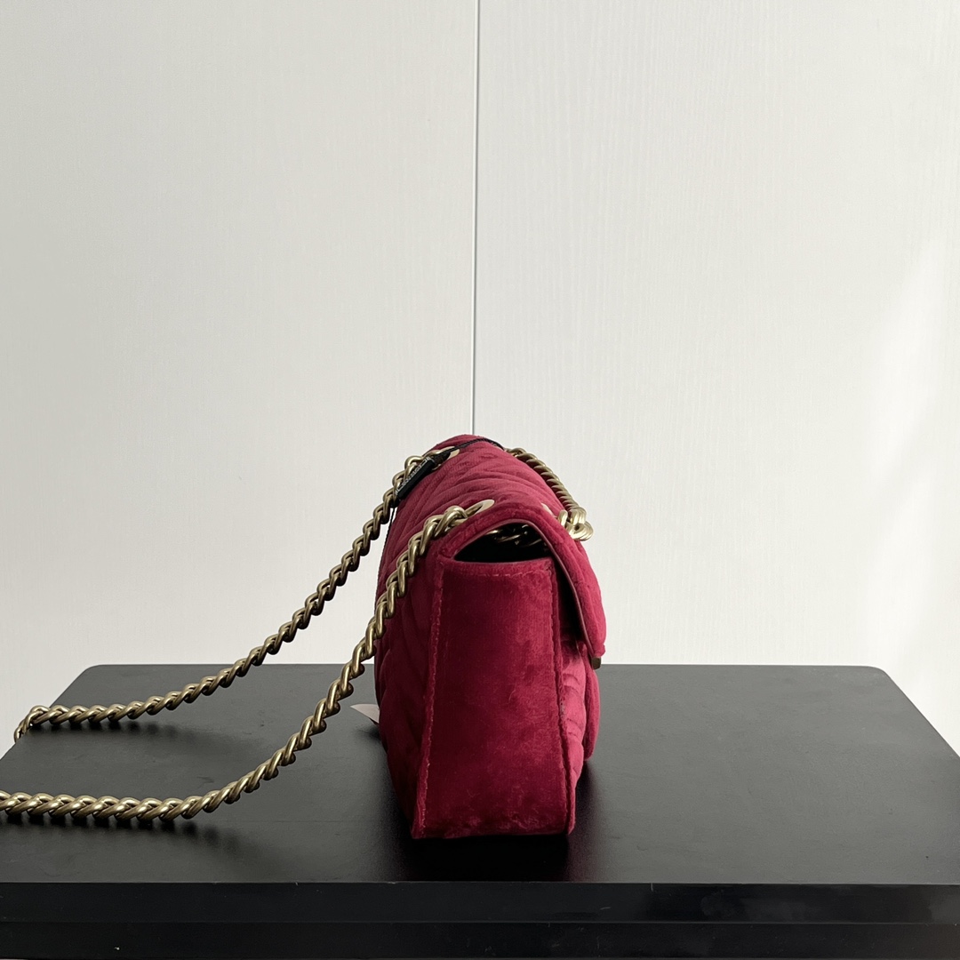Gucci GG Marmont Velvet Collection - Deep Red Bag