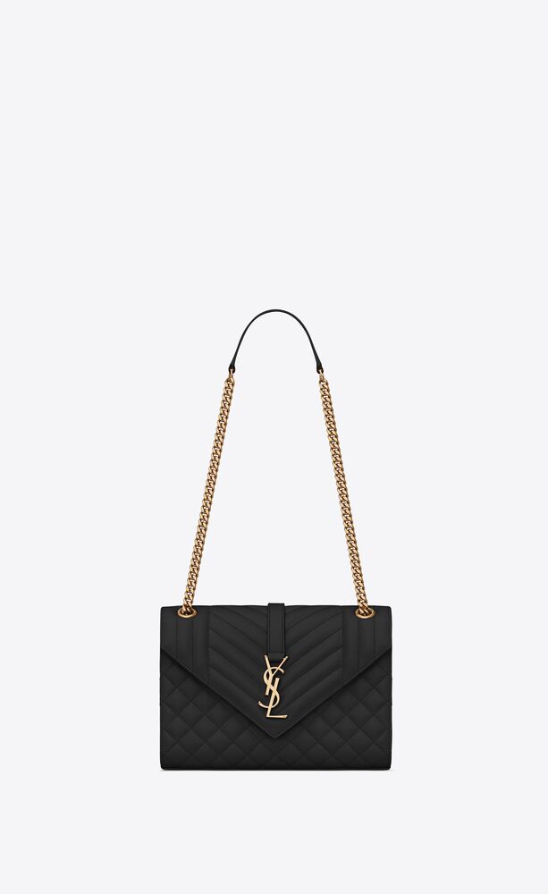 ENVELOPE MEDIUM IN QUILTED GRAIN DE POUDRE EMBOSSED LEATHER