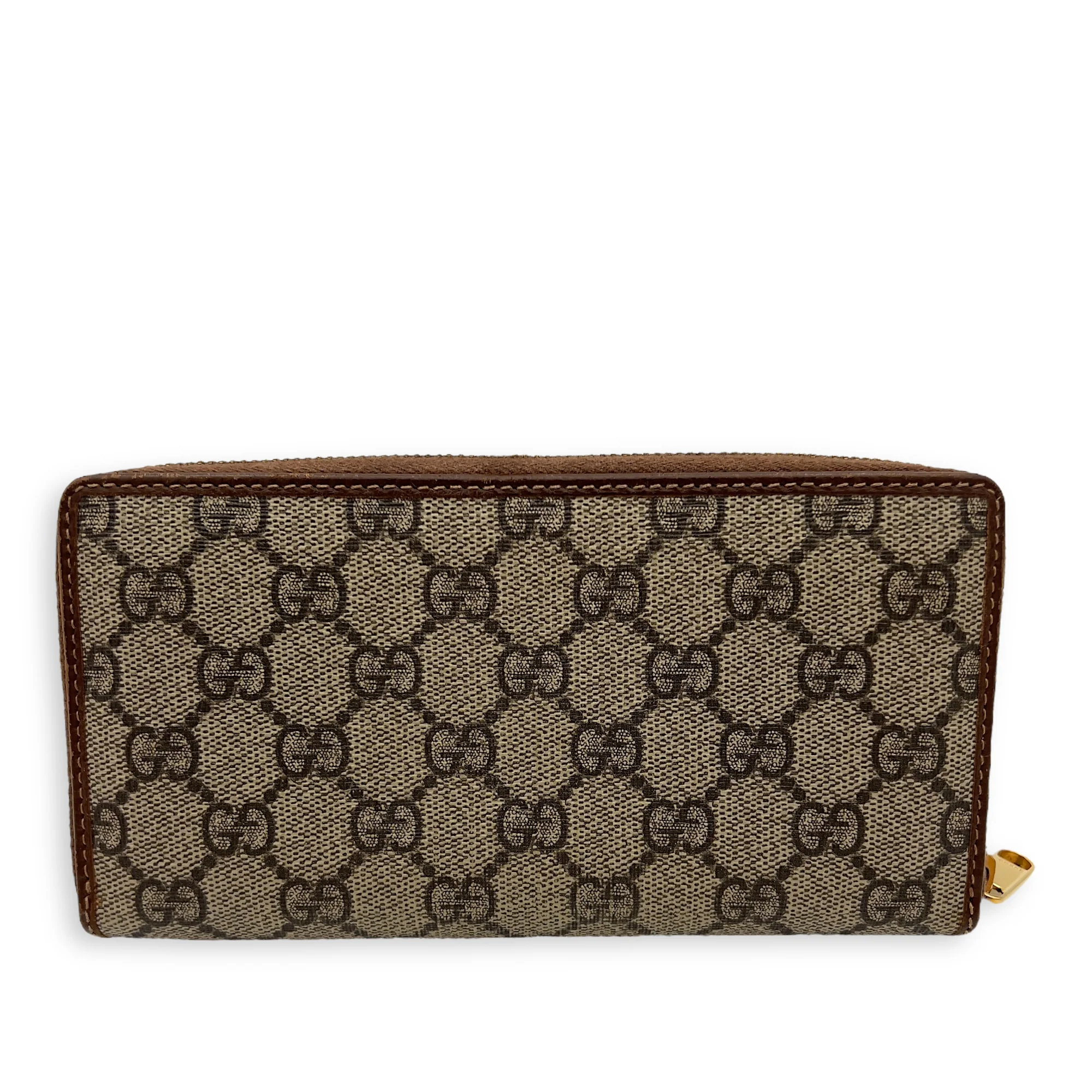 Horsebit 1955 Wallet Brown in Monogram Coated Canvas, Gold hardware