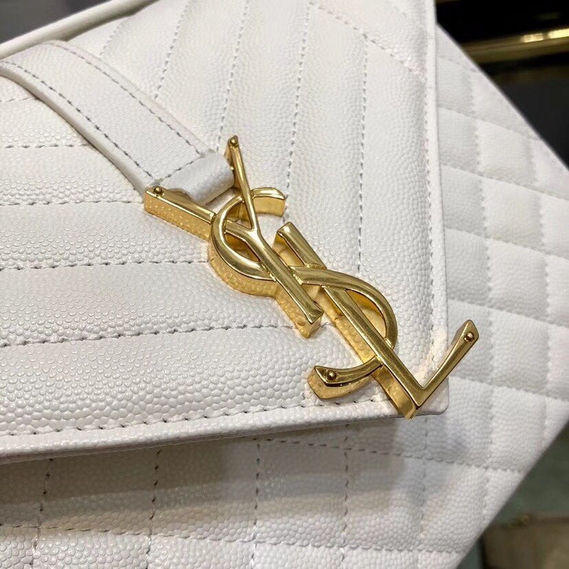 YSL ENVELOPE MEDIUM BAG IN MIX MATELASSÉ GRAIN DE POUDRE EMBOSSED LEATHER