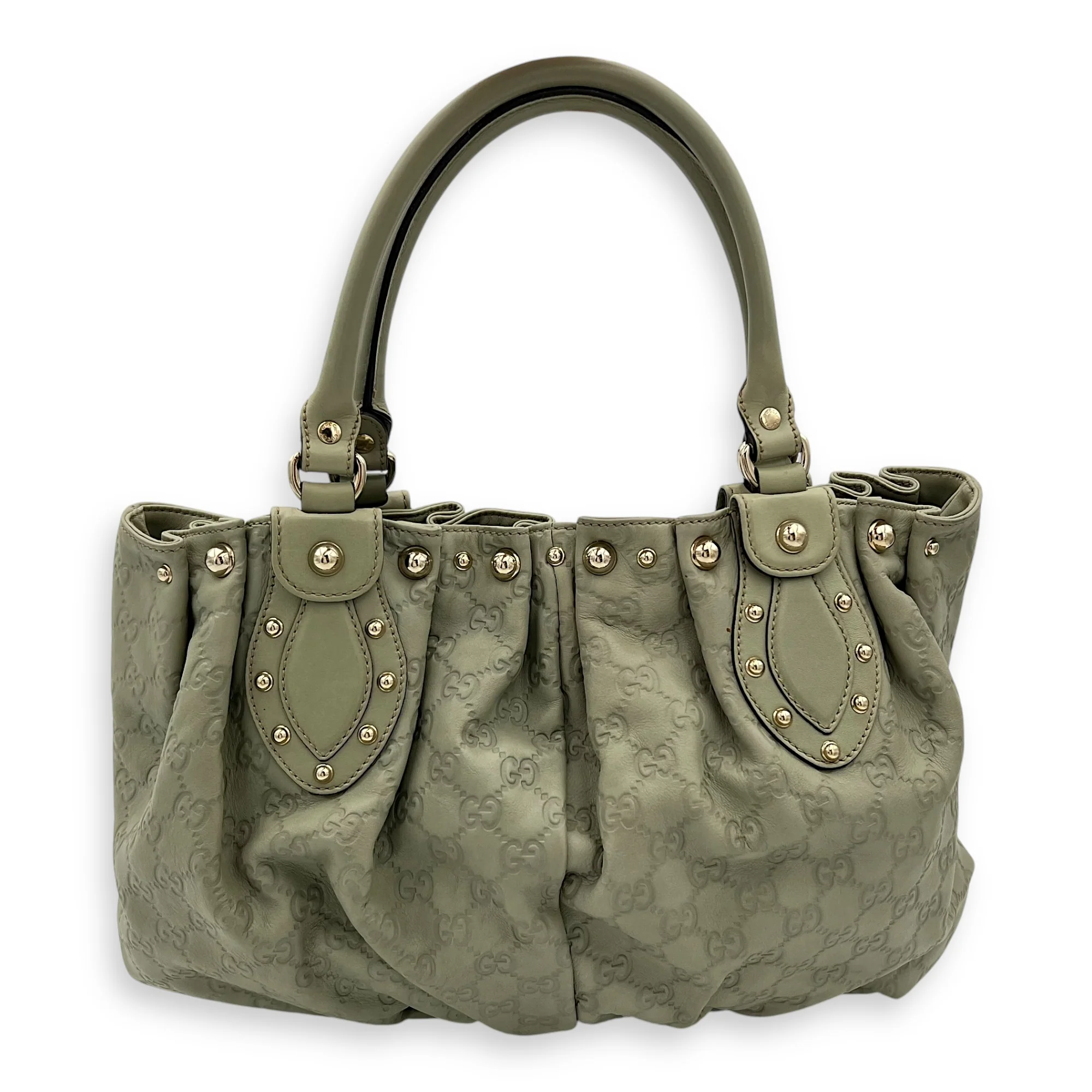 Guccissima Shoulder Bag Green in Calfskin, Gold hardware