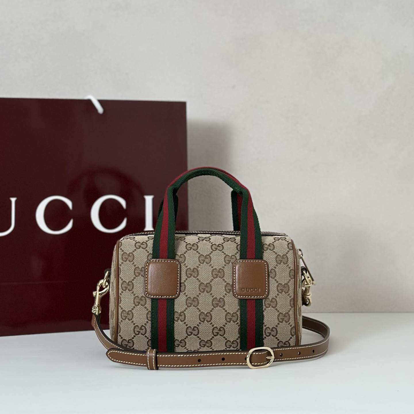 Gucci Mini GG Beige and brown GG canvas Handbag