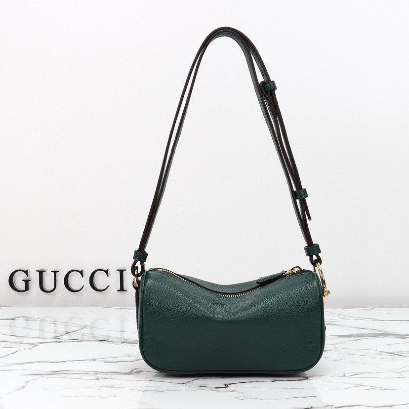 Gucci Half Horsebit Shoulder Green soft grainy leather Mini Bag