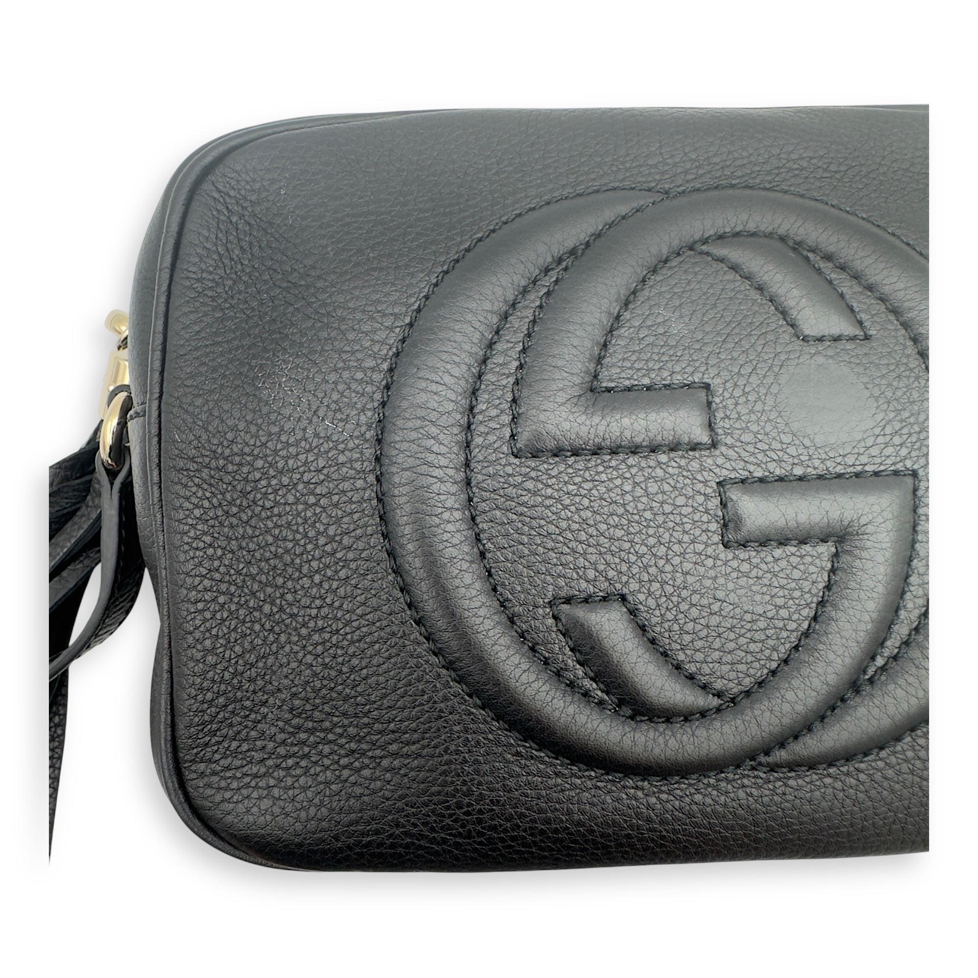 Soho Crossbody Bag Black in Calfskin, Gold hardware