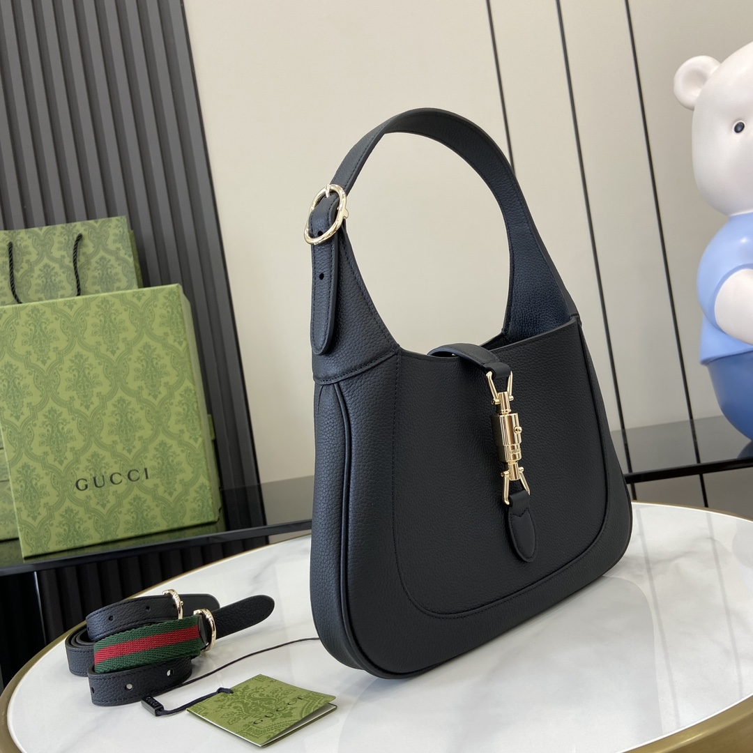 [TOP] Gucci Jackie 1961 small shoulder bag in black leather