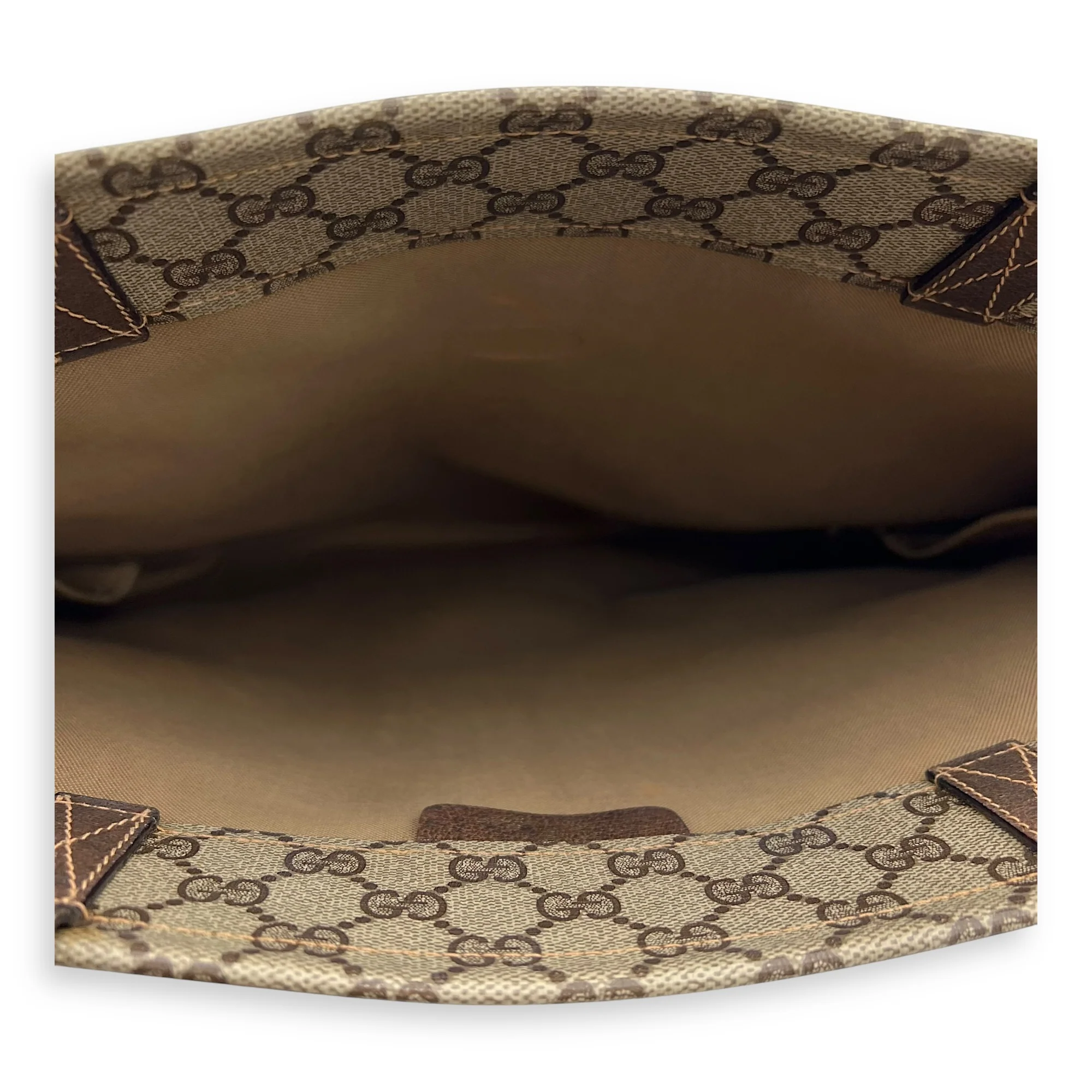GG Supreme Tote Bag Brown in Coated Canvas
