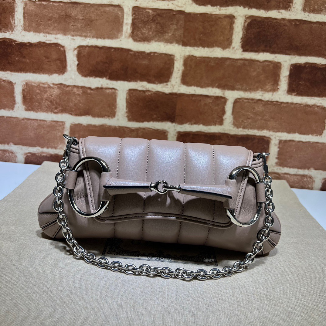 Gucci Horsebit Chain Small Shoulder Bag Taupe - Bag