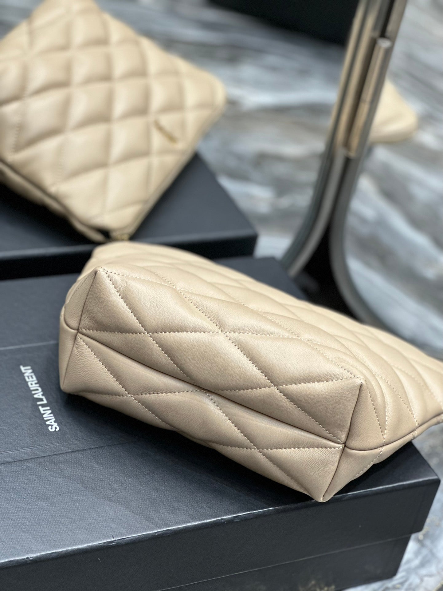 YSL Sade Quilted Leather Pouch
