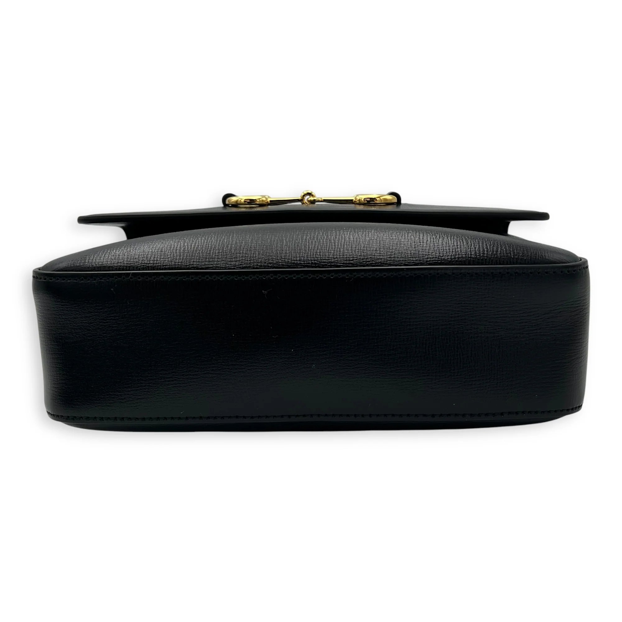 Horsebit 1955 Shoulder Bag Black in Calfskin, Gold hardware