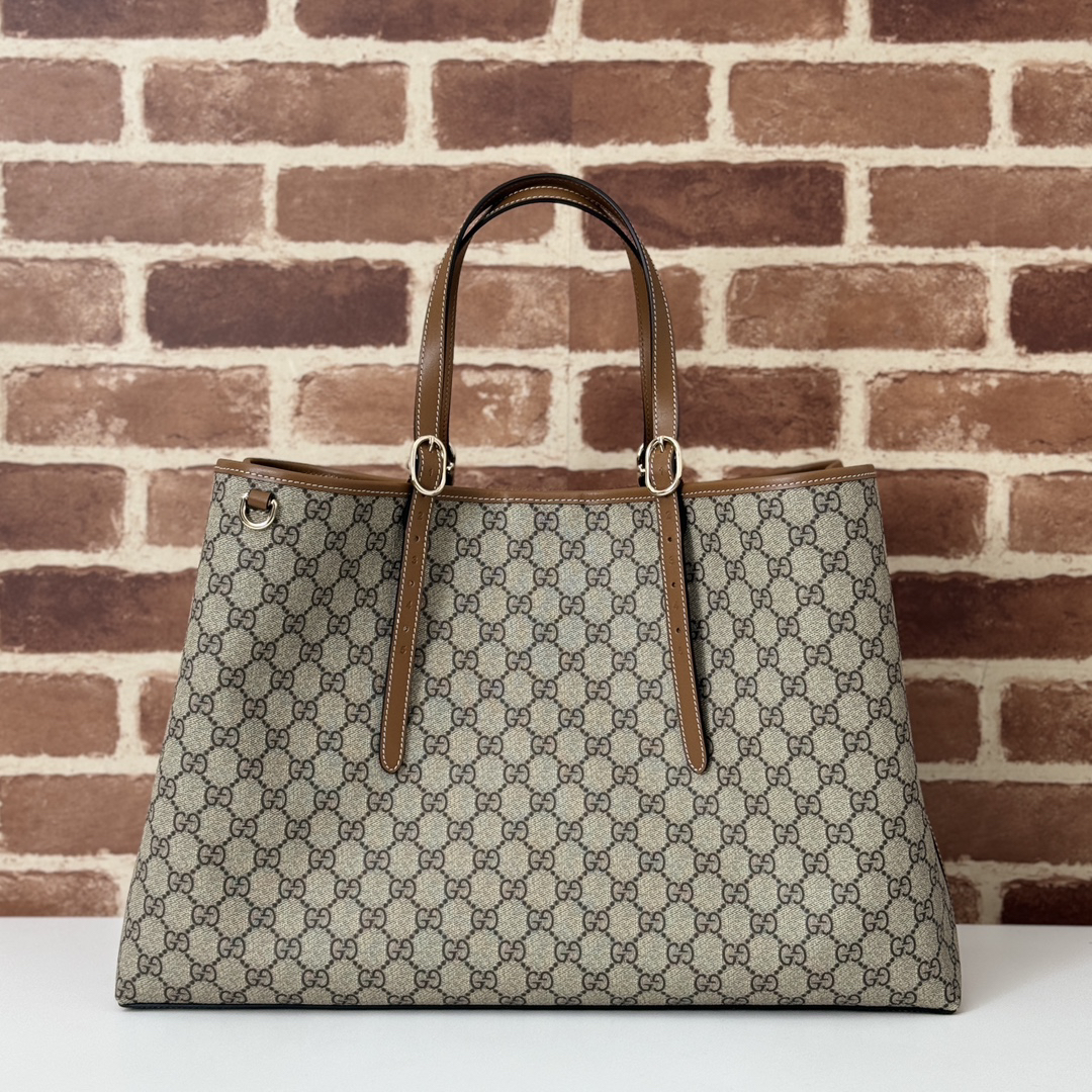 [TOP] Gucci GG Emblem Maxi brown tote bag