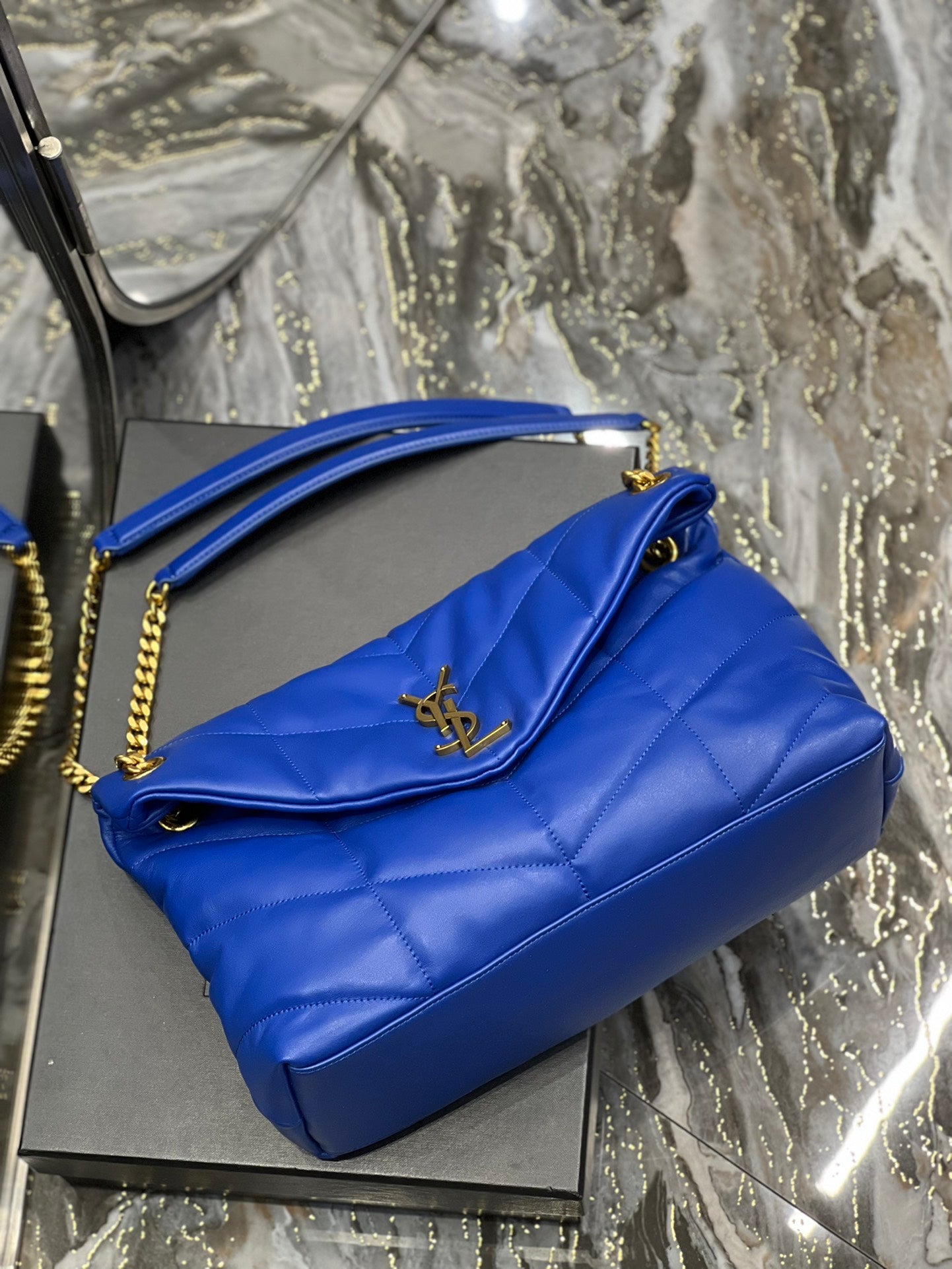 YSL PUFFER MEDIUM BAG IN QUILTED LAMBSKIN