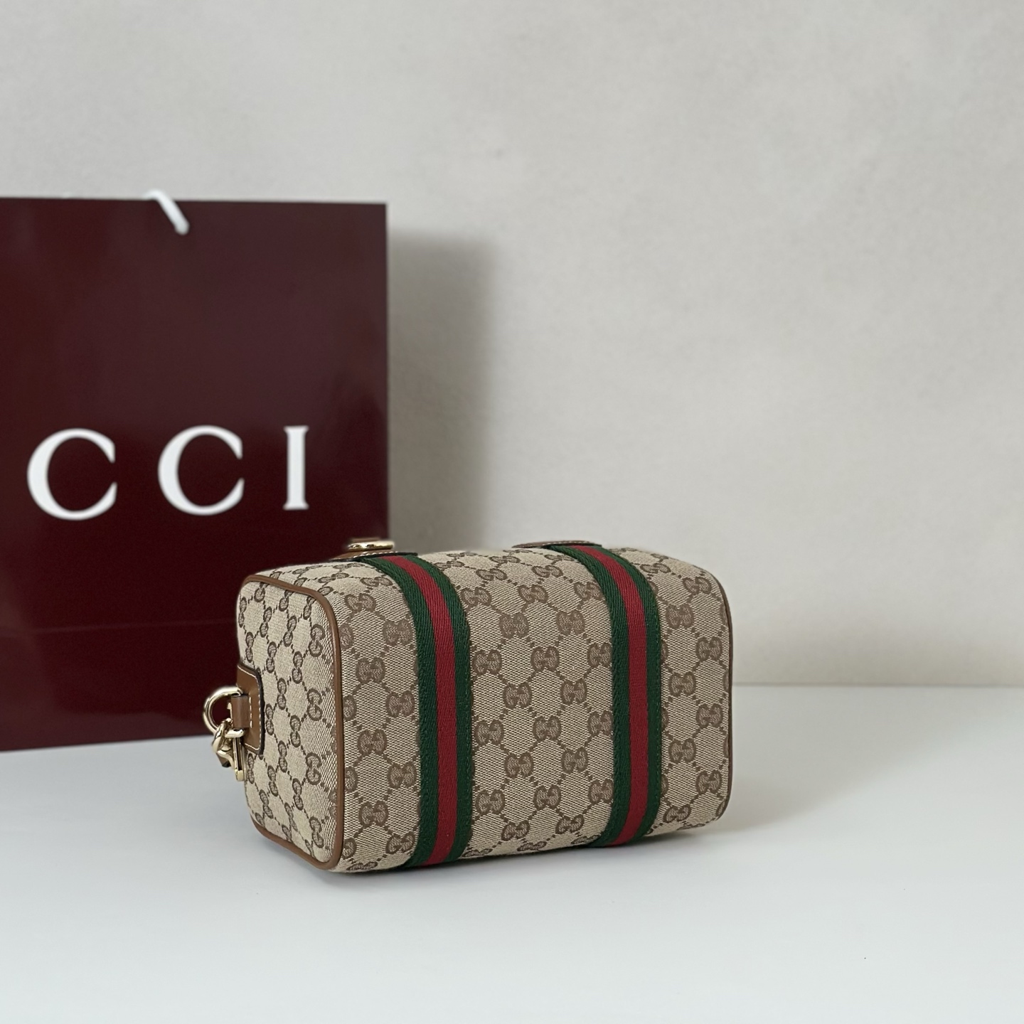 Gucci Mini GG Beige and brown GG canvas Handbag