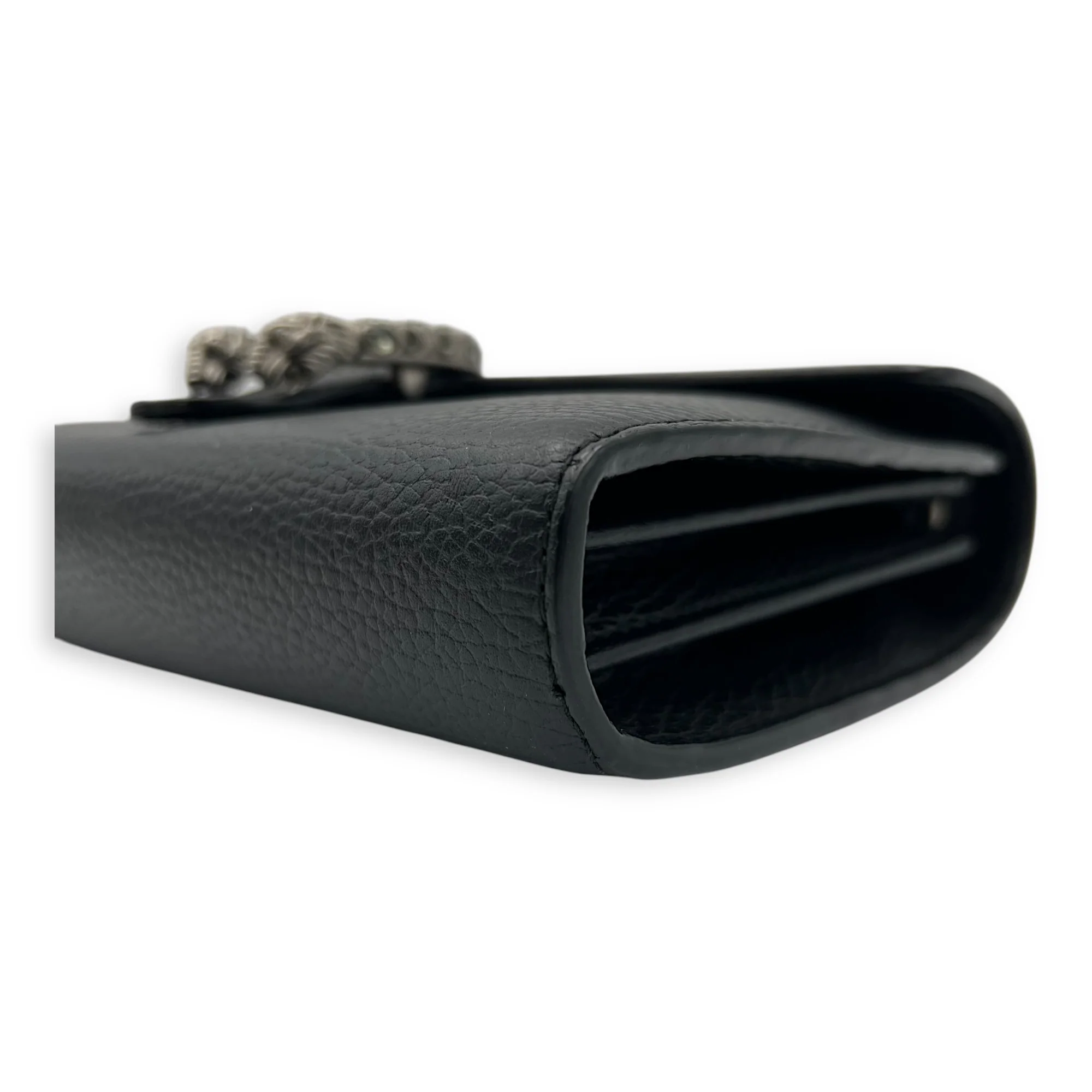 Dionysus Shoulder Bag Black in Calfskin, Silver hardware