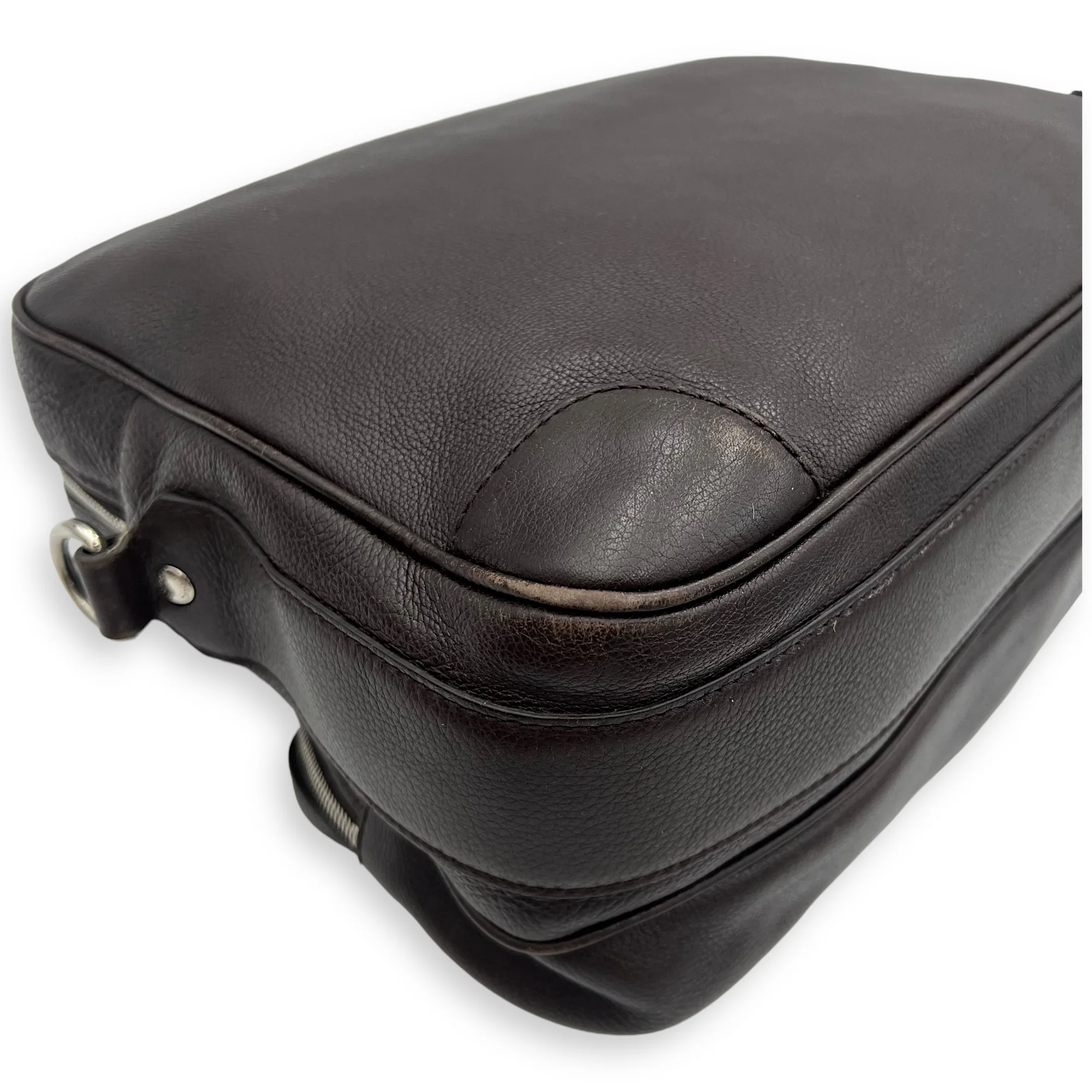 Classic Brown Messenger in Calfskin, Silver hardware