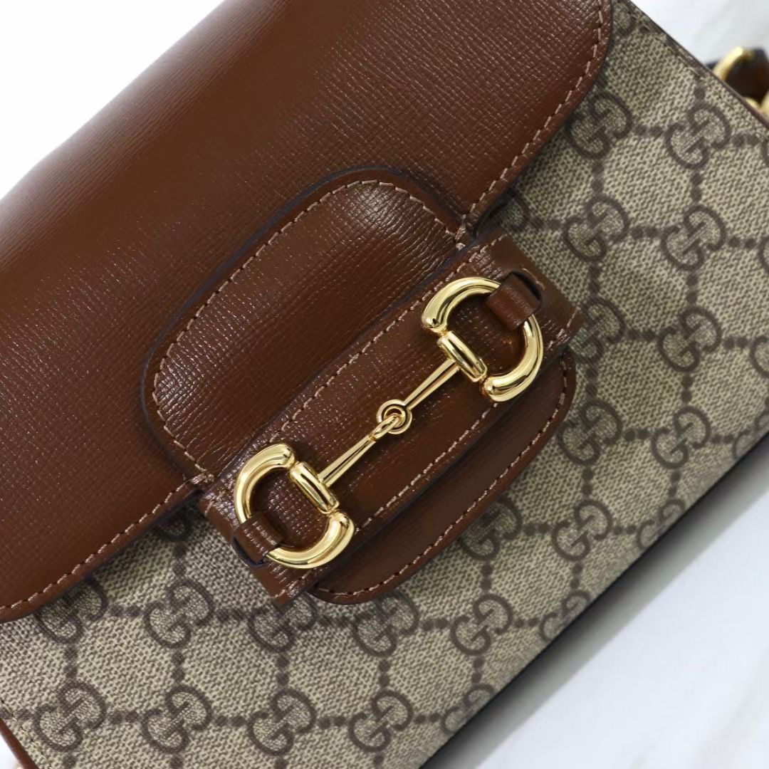 Gucci GG Supreme Horsebit 1955 Small Chain Top Handle - Bag