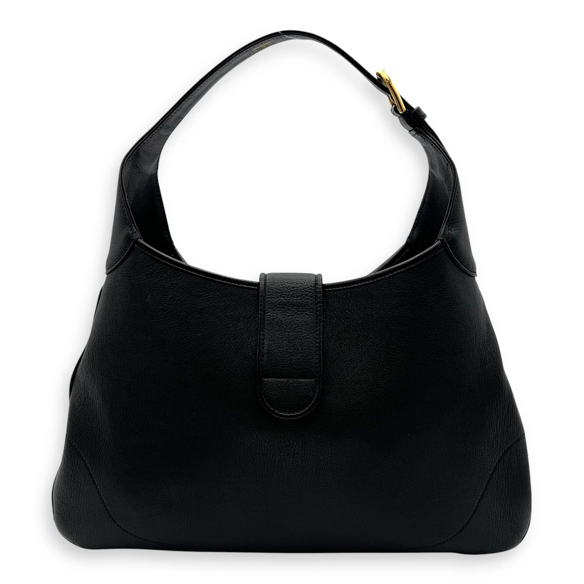 Aphrodite Shoulder Bag Medium Black in Calfskin, Gold hardware