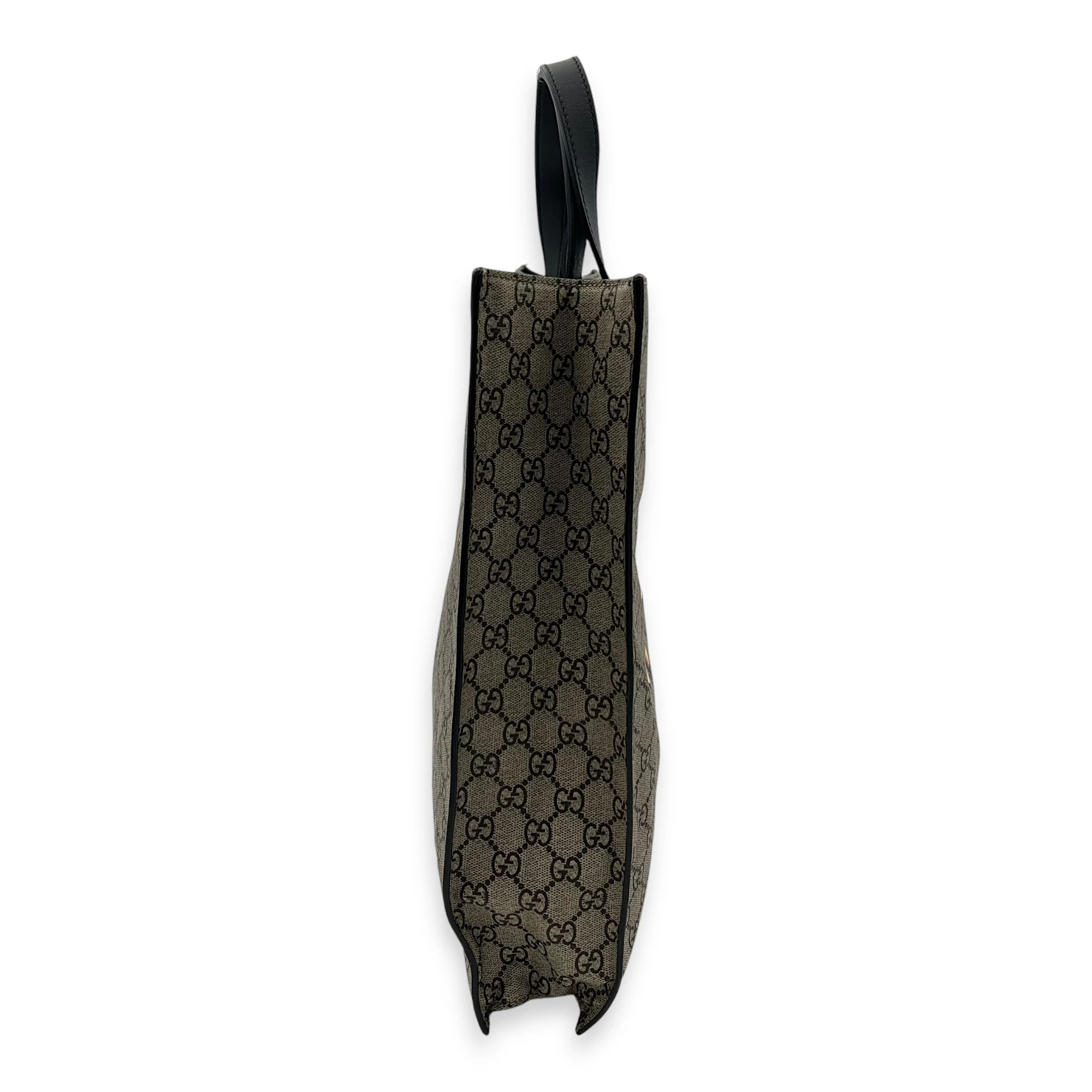 GG Supreme Bee Brown Tote Bag in Coated Canvas, Gold hardware