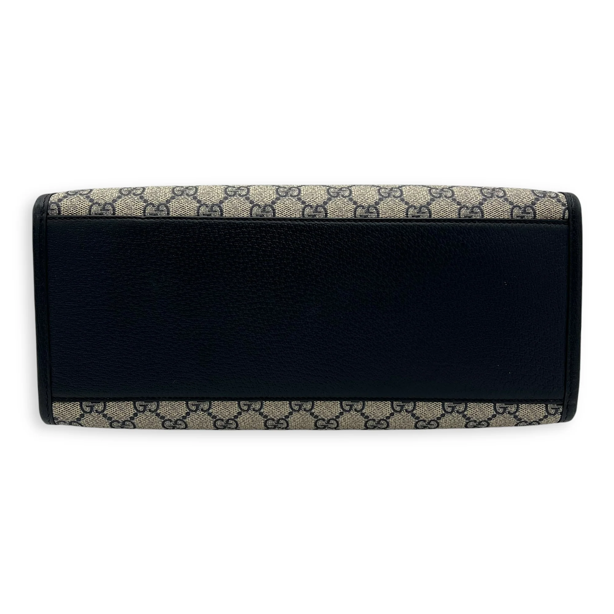 GG Supreme Top Handle Bag Blue in Coated Canvas, Ruthenium hardware