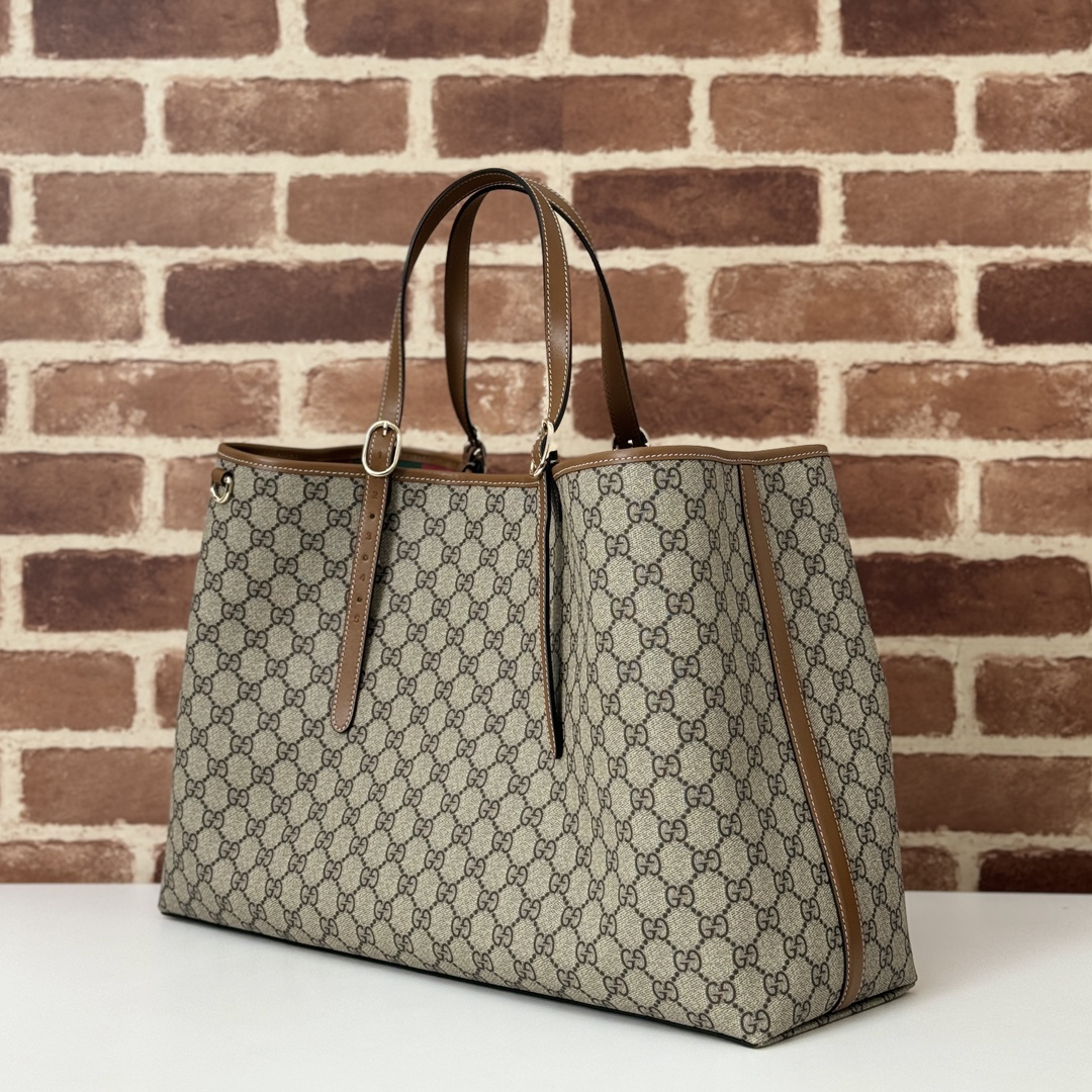 [TOP] Gucci GG Emblem Maxi brown tote bag