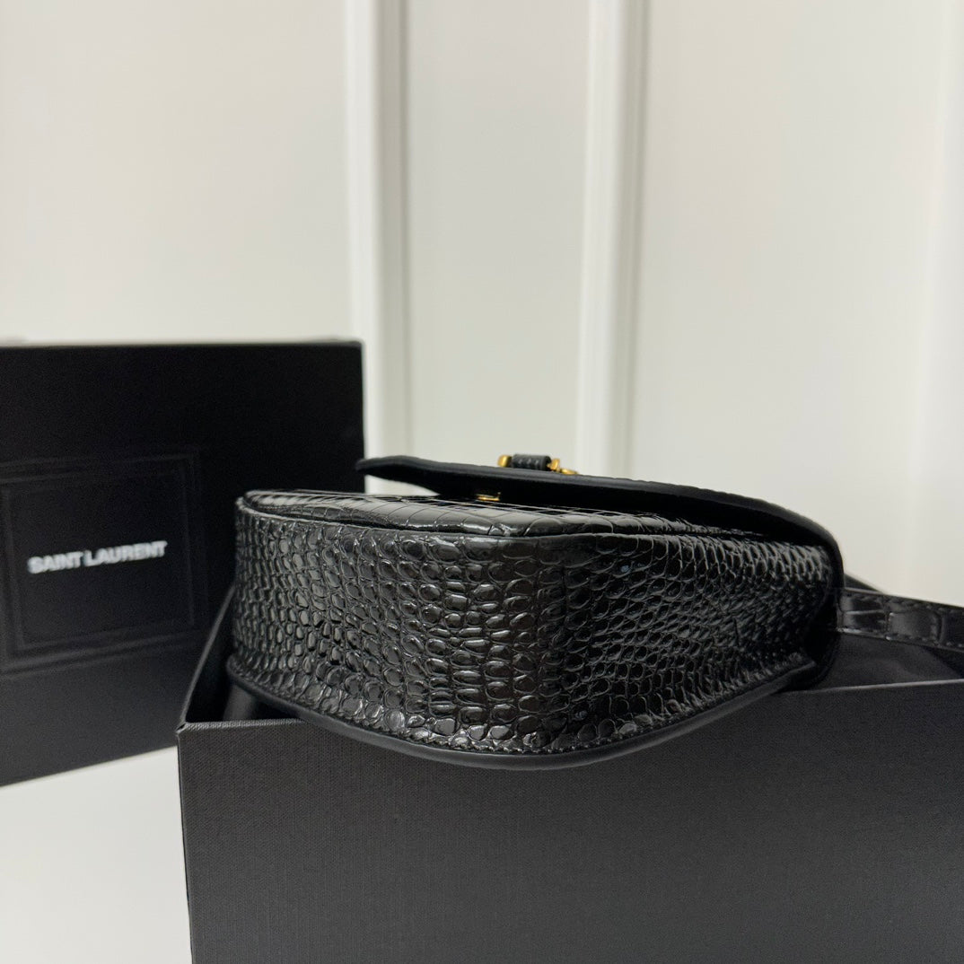 YSL Kaia Small Satchel Bag In Crocodile Leather