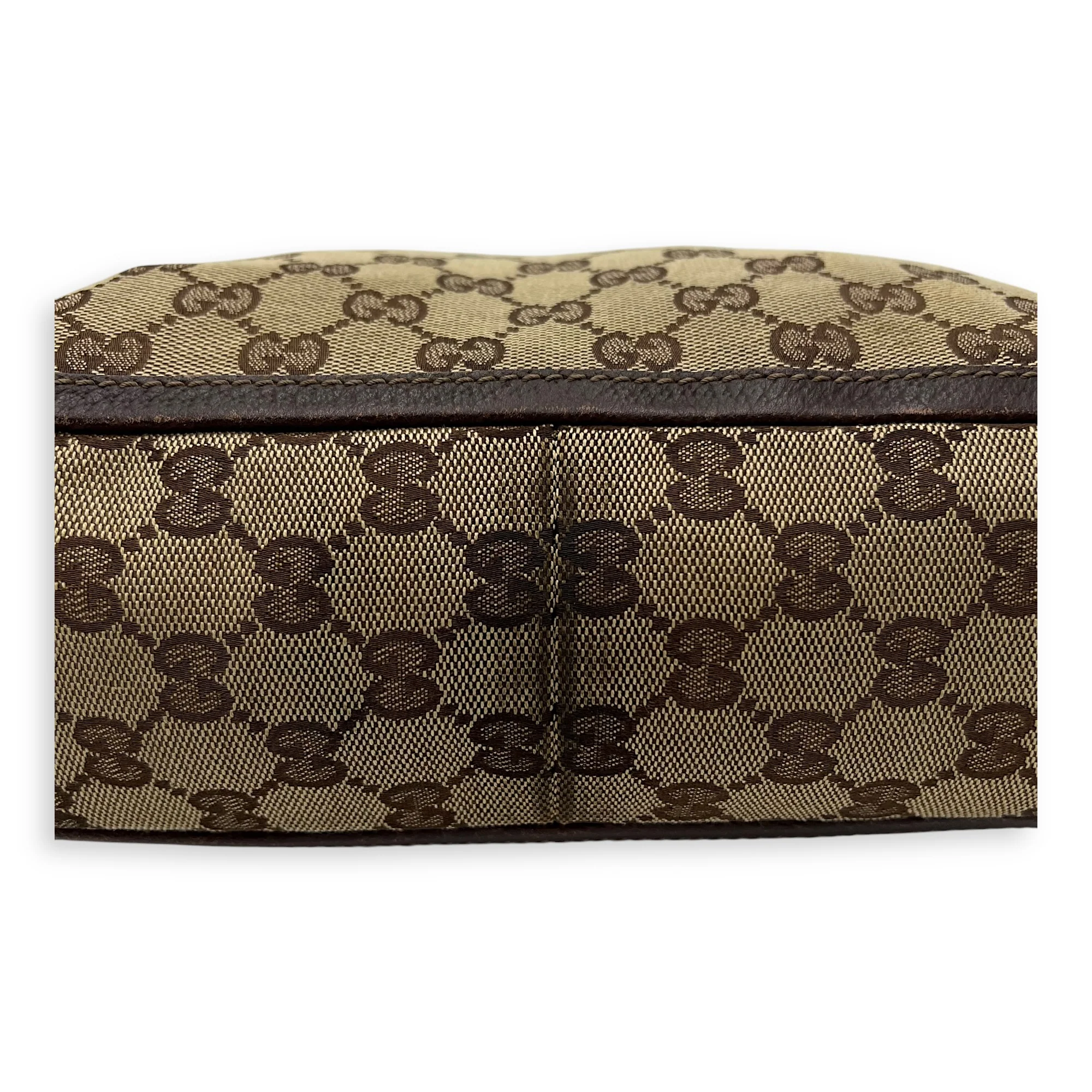 GG Top Handle Bag Brown in Canvas, Gold hardware