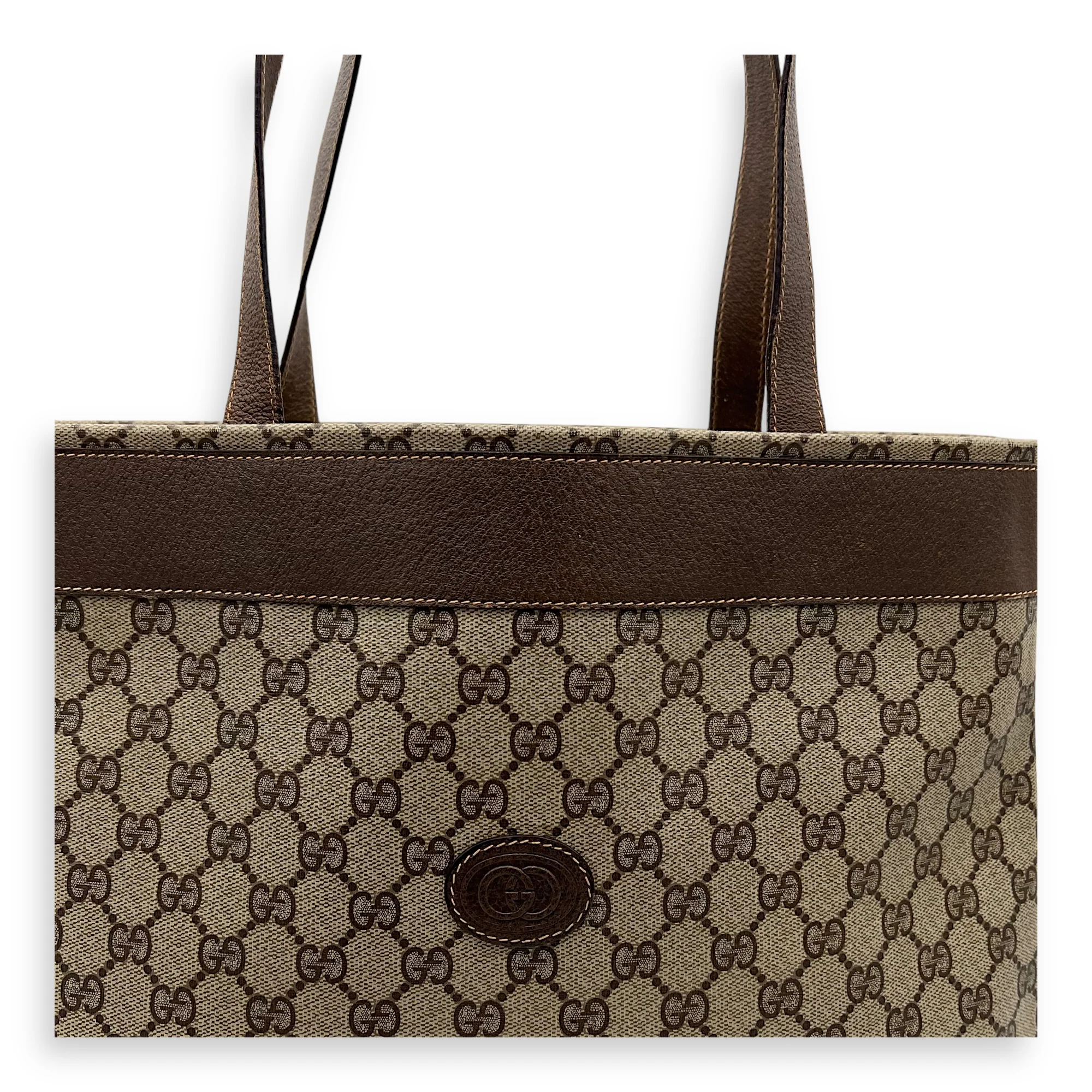 GG Supreme Tote Bag Brown in Coated Canvas