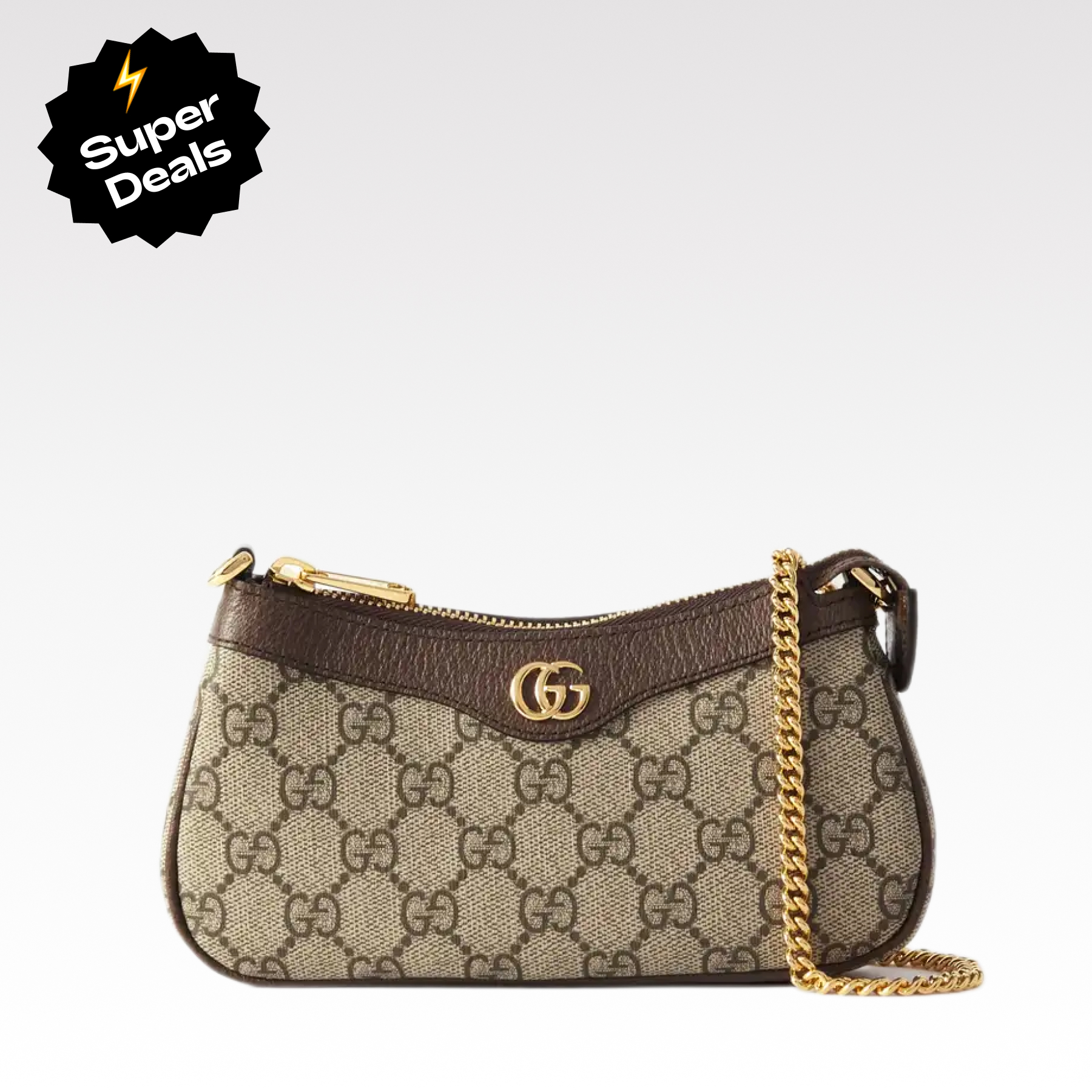 Gucci Ophidia Mini Collection Handbag - Beige And Dark Brown Bag