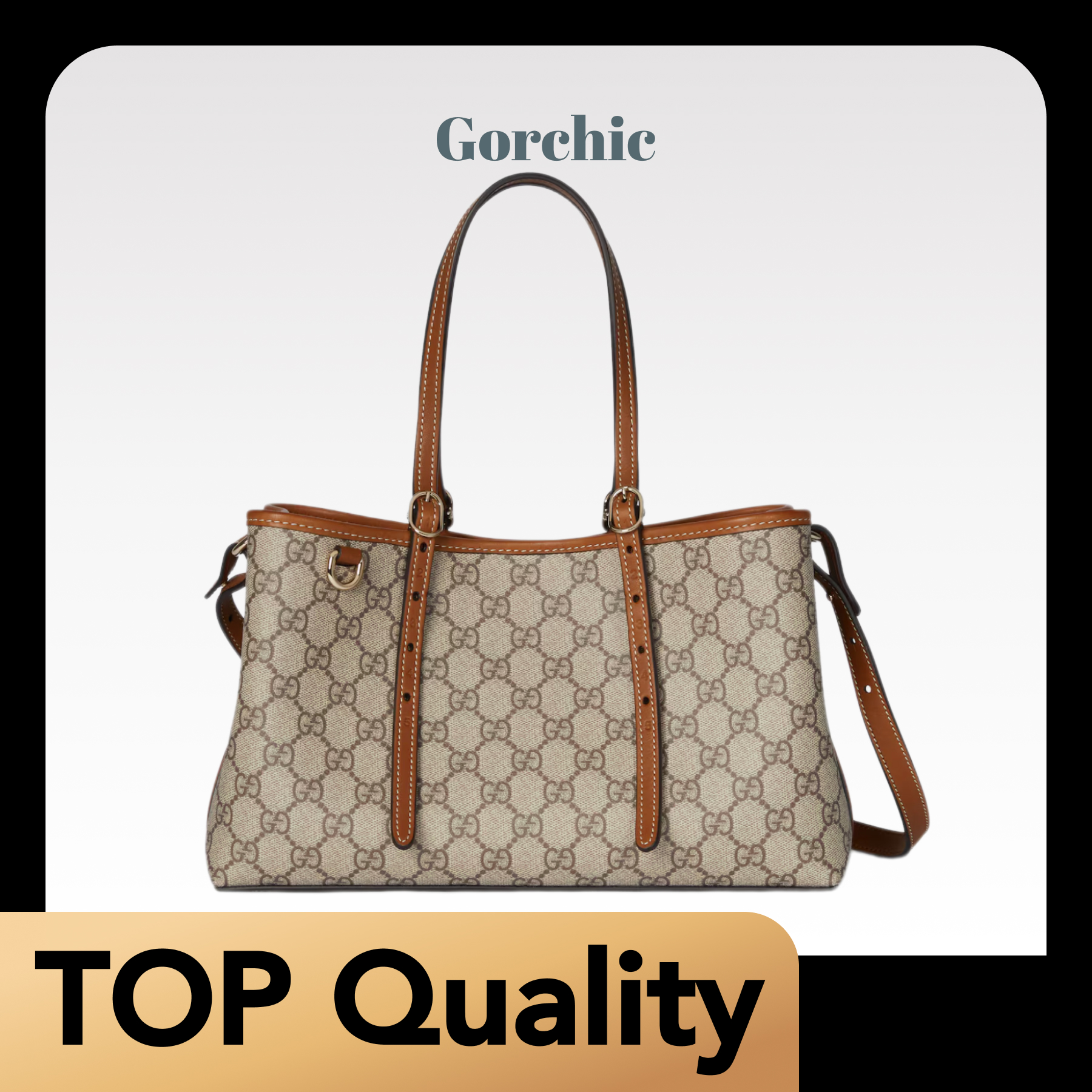 [TOP] Gucci GG Emblem Medium brown tote bag