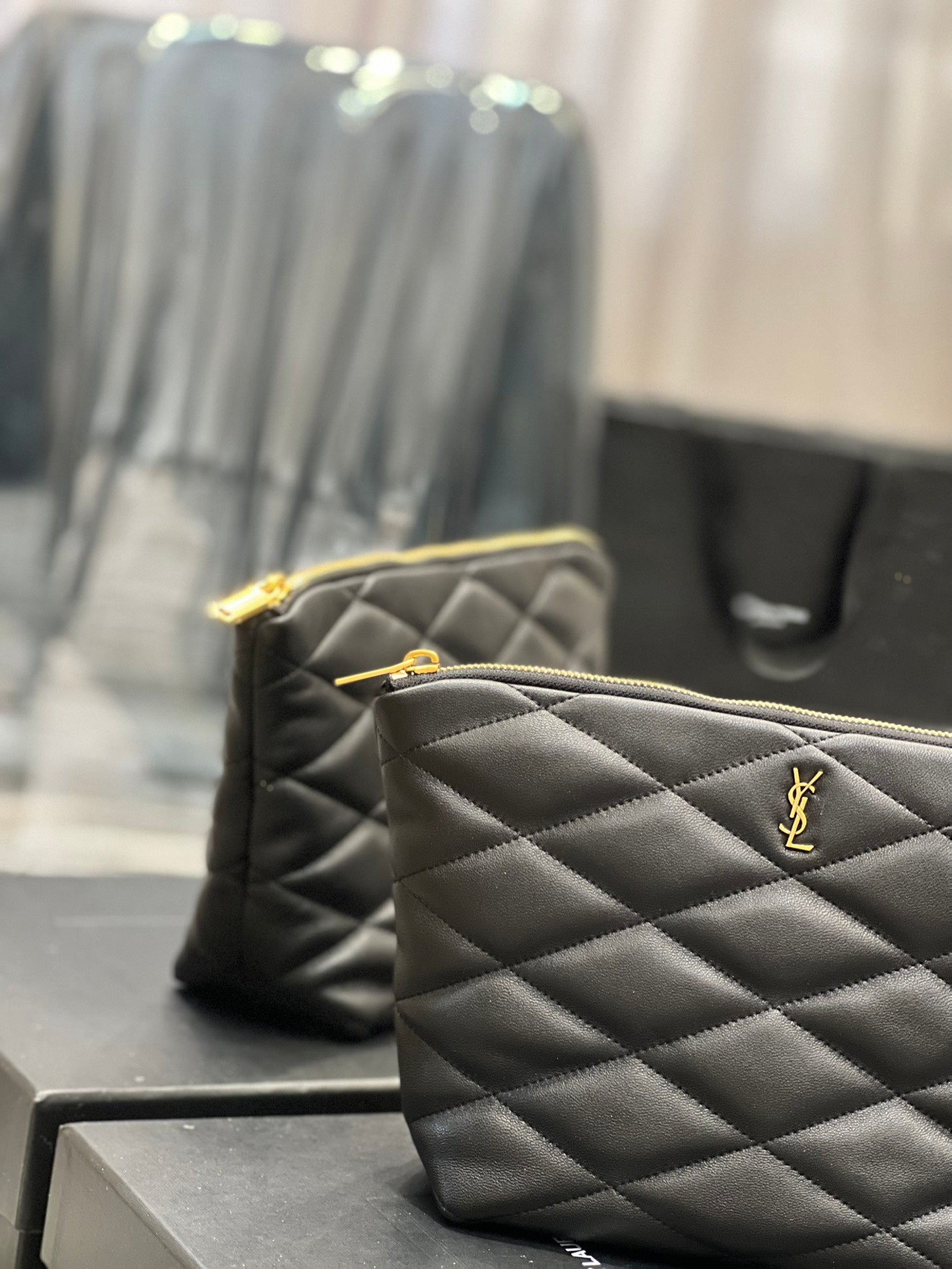 YSL Sade Quilted Leather Pouch