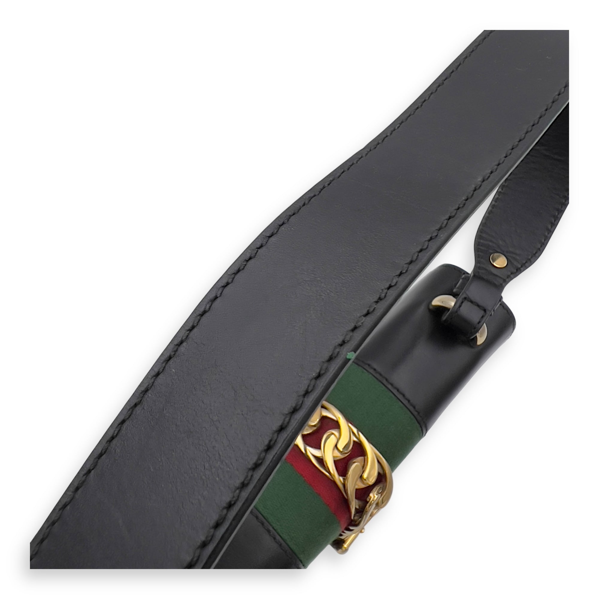 Sylvie Shoulder Bag Black in Calfskin, Gold hardware
