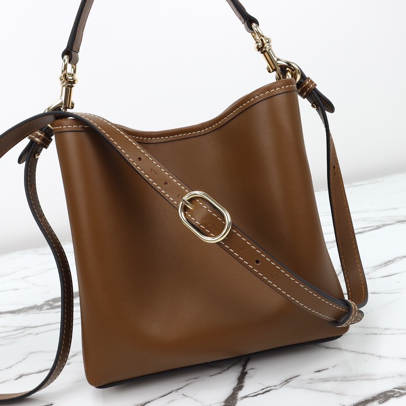 Gucci GG Emblem Mini Bucket Bag - Brown