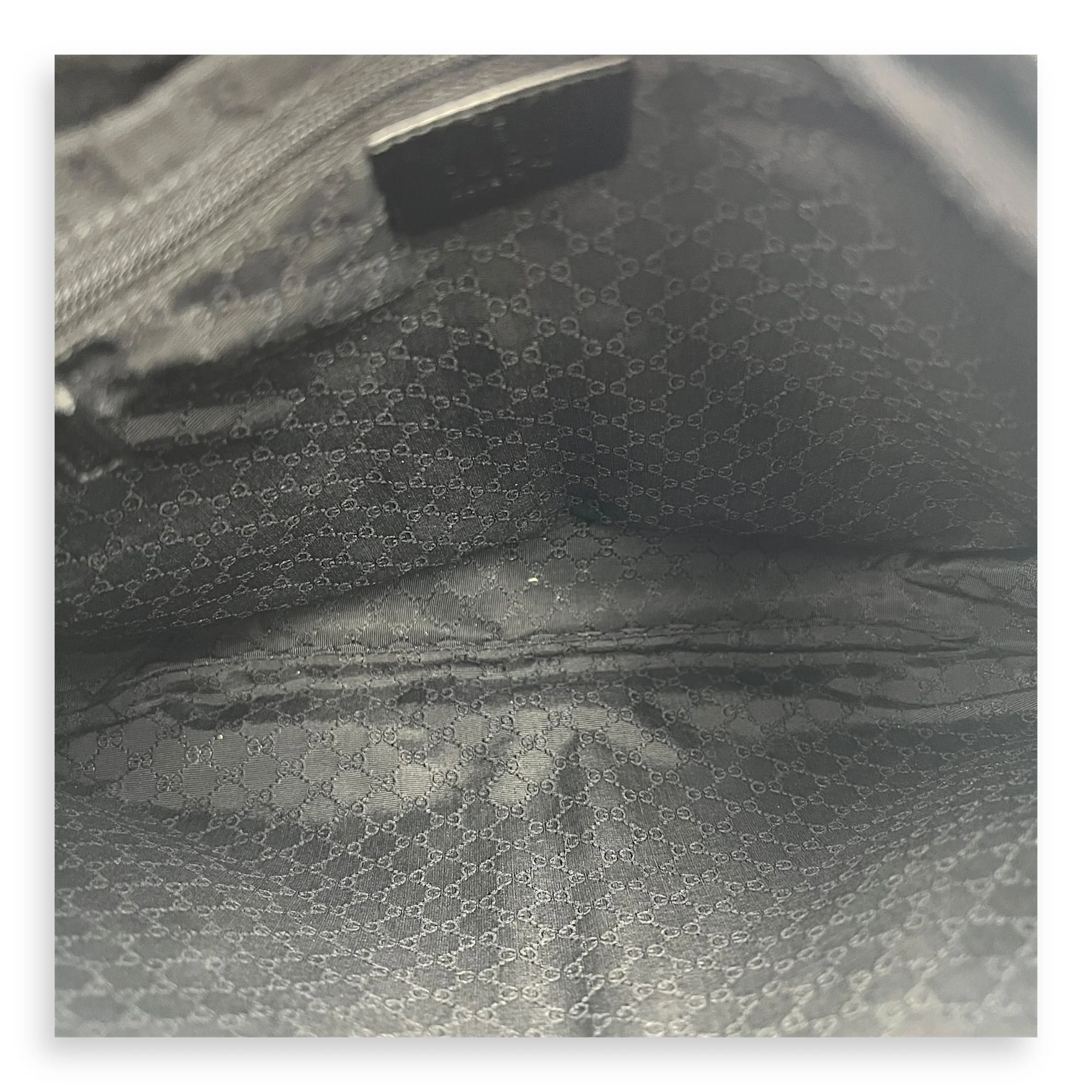 Pocket Black Shoulder Bag in Denim, Silver hardware