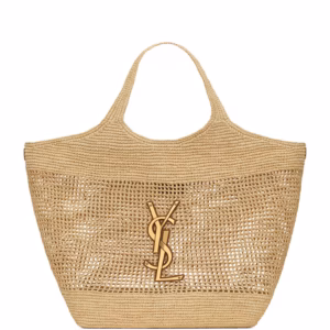 Saint Laurent Raffia Icare Tote Bag
