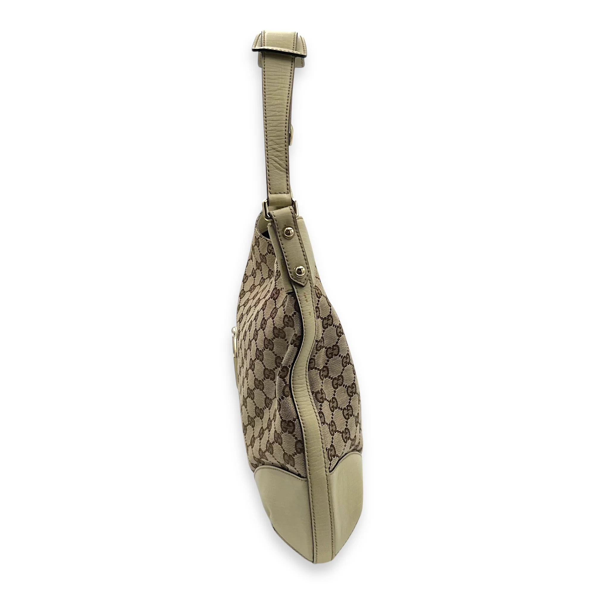 GG Shoulder Bag Brown in Canvas, Gold hardware