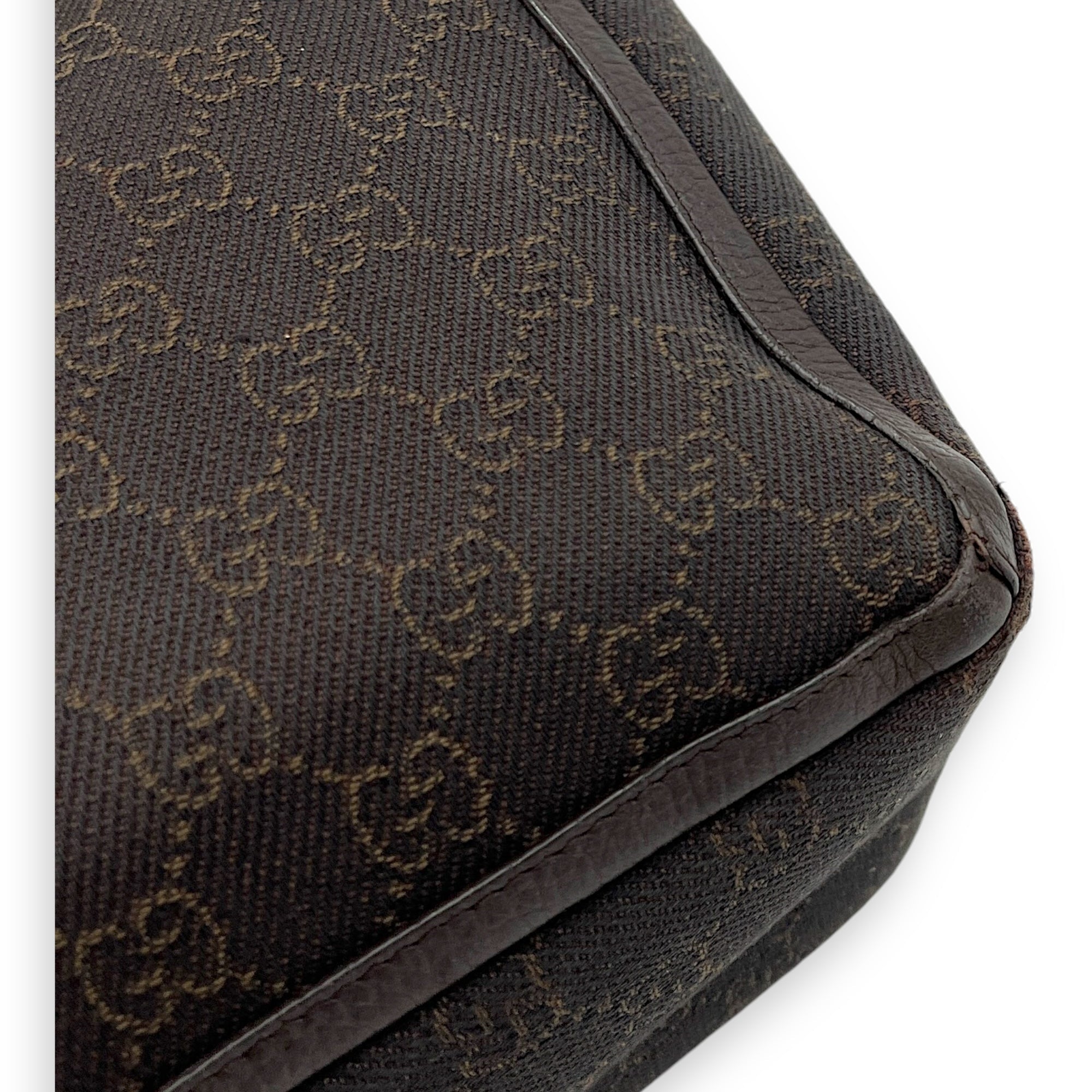 GG Abbey Pocket Black Tote Bag in Canvas, Silver hardware