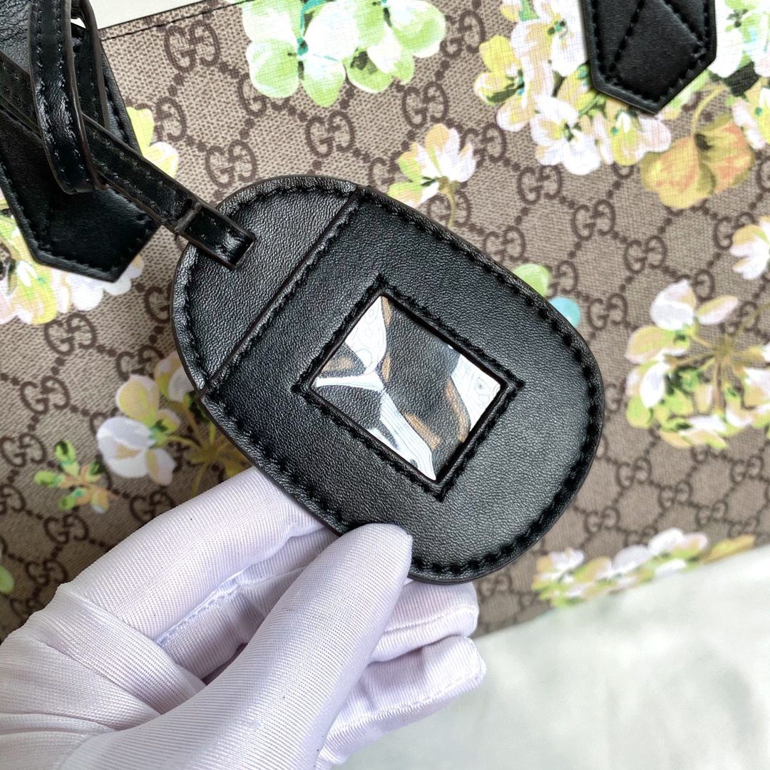 Gucci GG Monogram Blooms Medium Reversible Tote Beige New Military Black - Bag