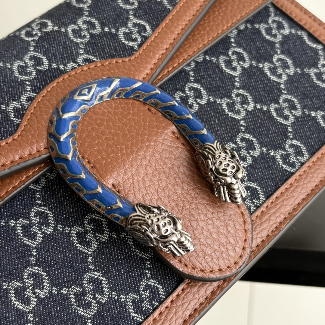 Gucci Dionysus Medium GG-Jacquard Shoulderbag - Blue/Ivory/Brown