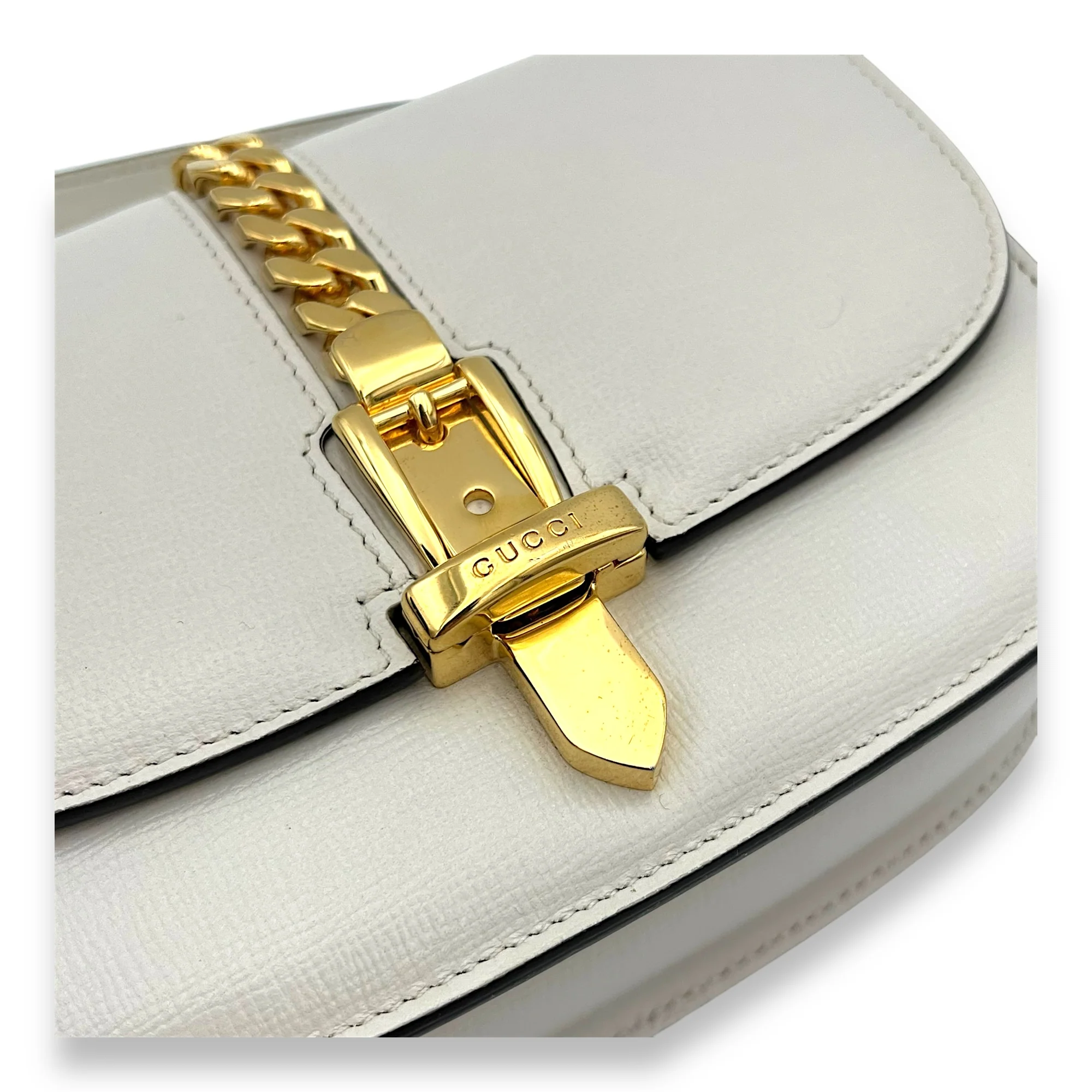 Sylvie 1969 Mini Crossbody bag in Calfskin, Gold Hardware