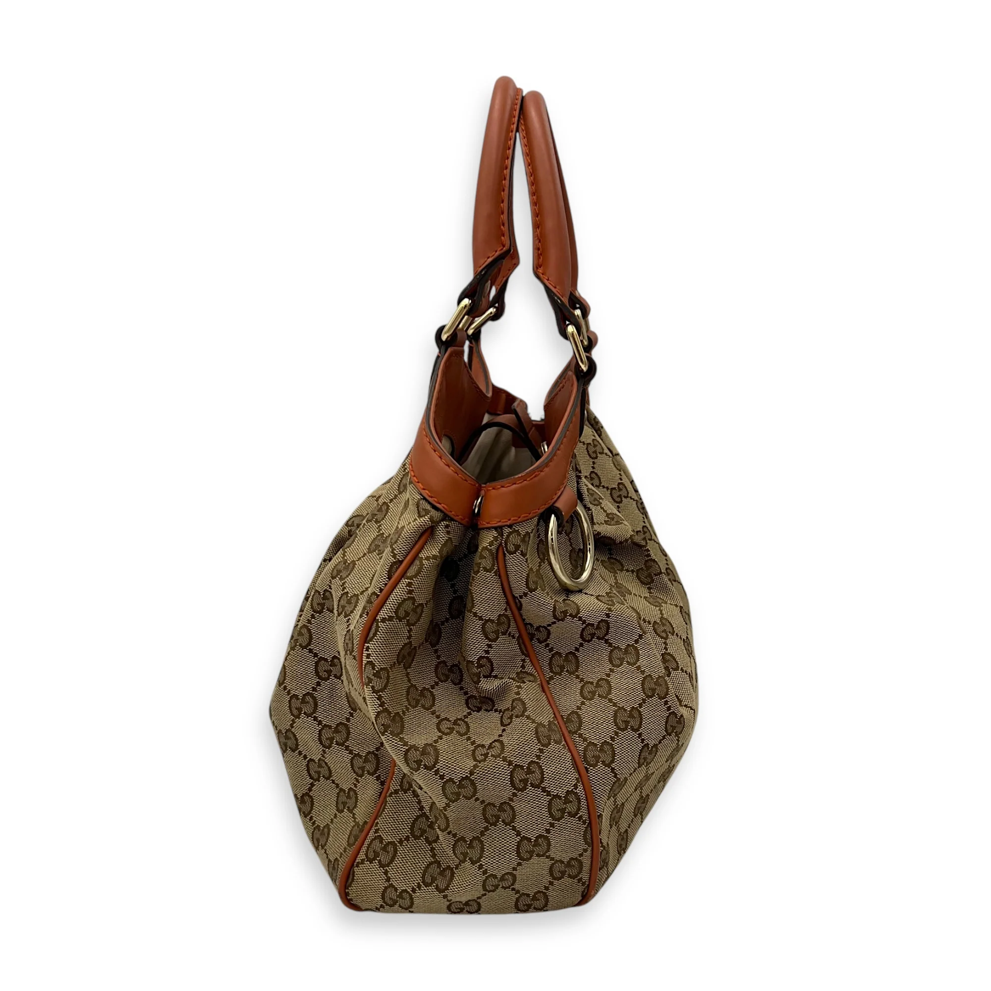 Sukey Shoulder Bag Orange in Jacquard, Light Gold hardware