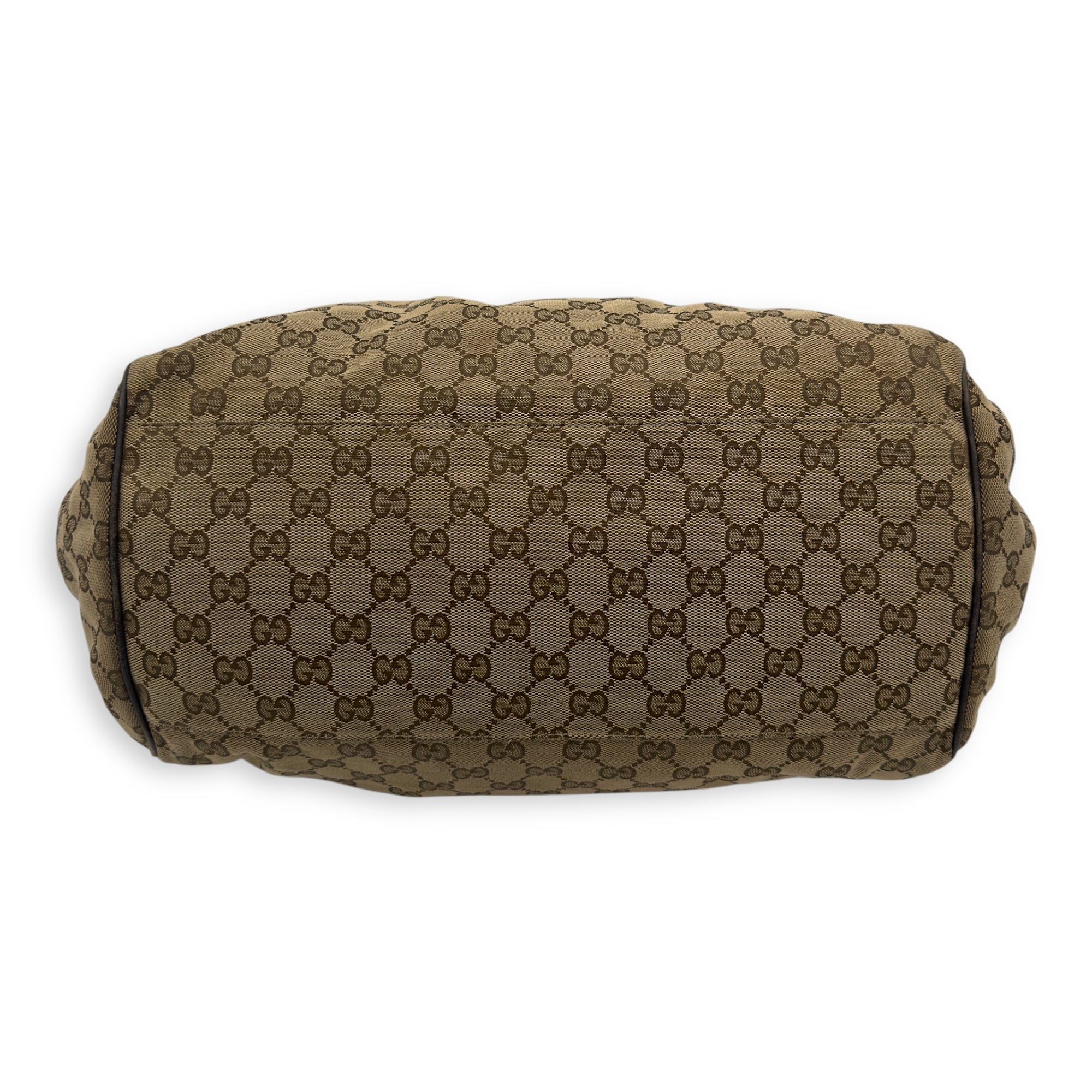 Sukey Top Handle Bag Brown in Canvas, Gold hardware