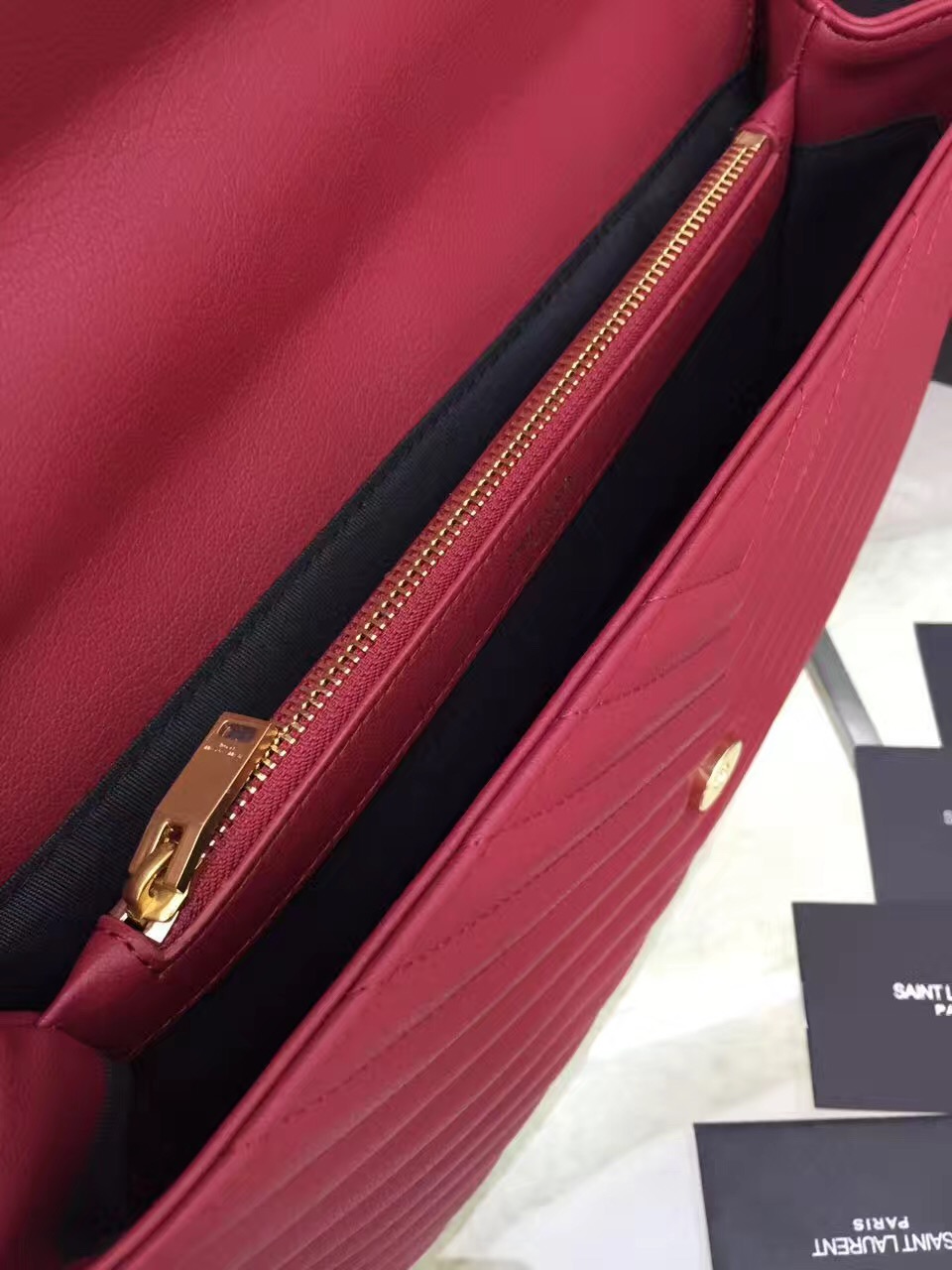 YSL College Large Quilted Leather Bag