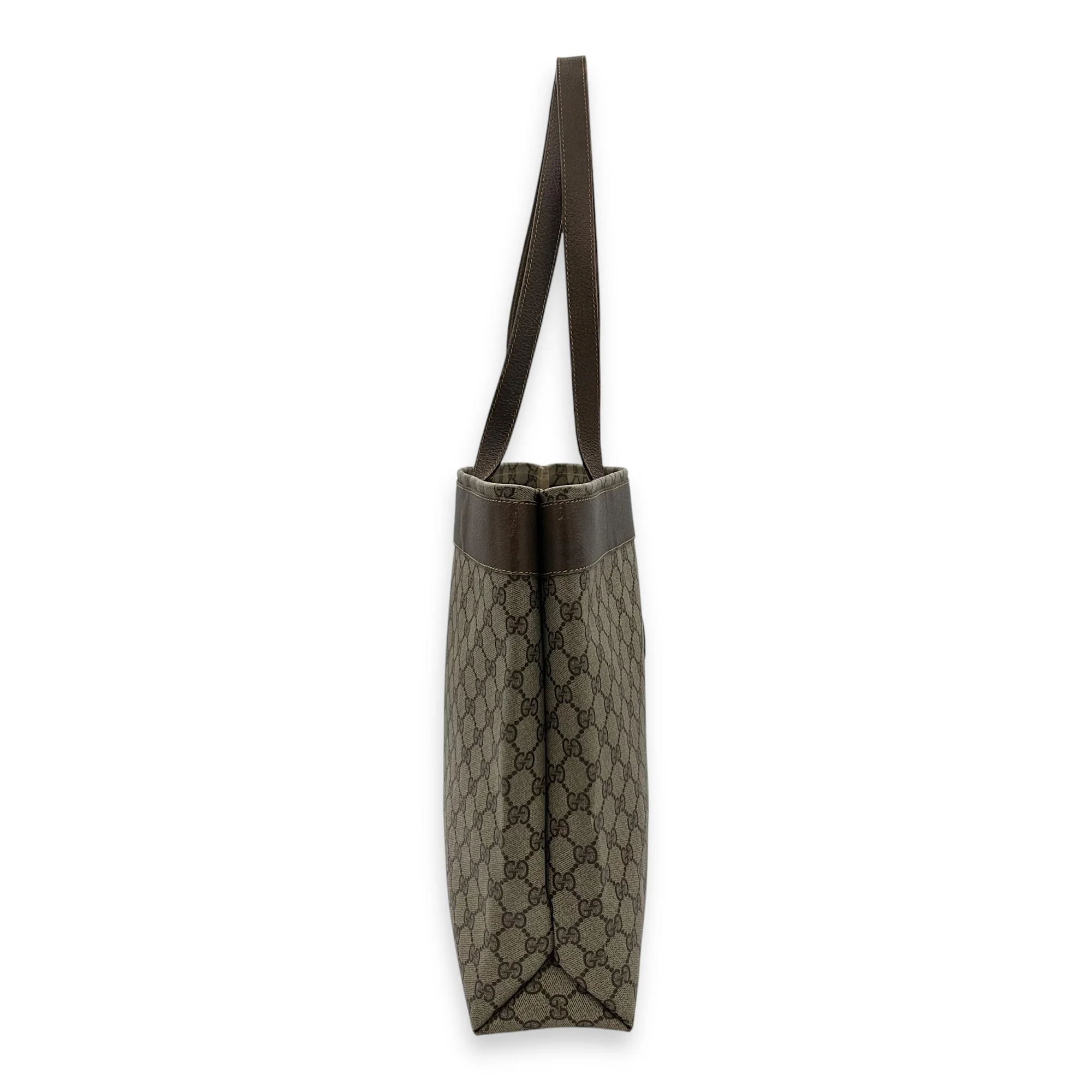 GG Supreme Tote Bag Brown in Coated Canvas