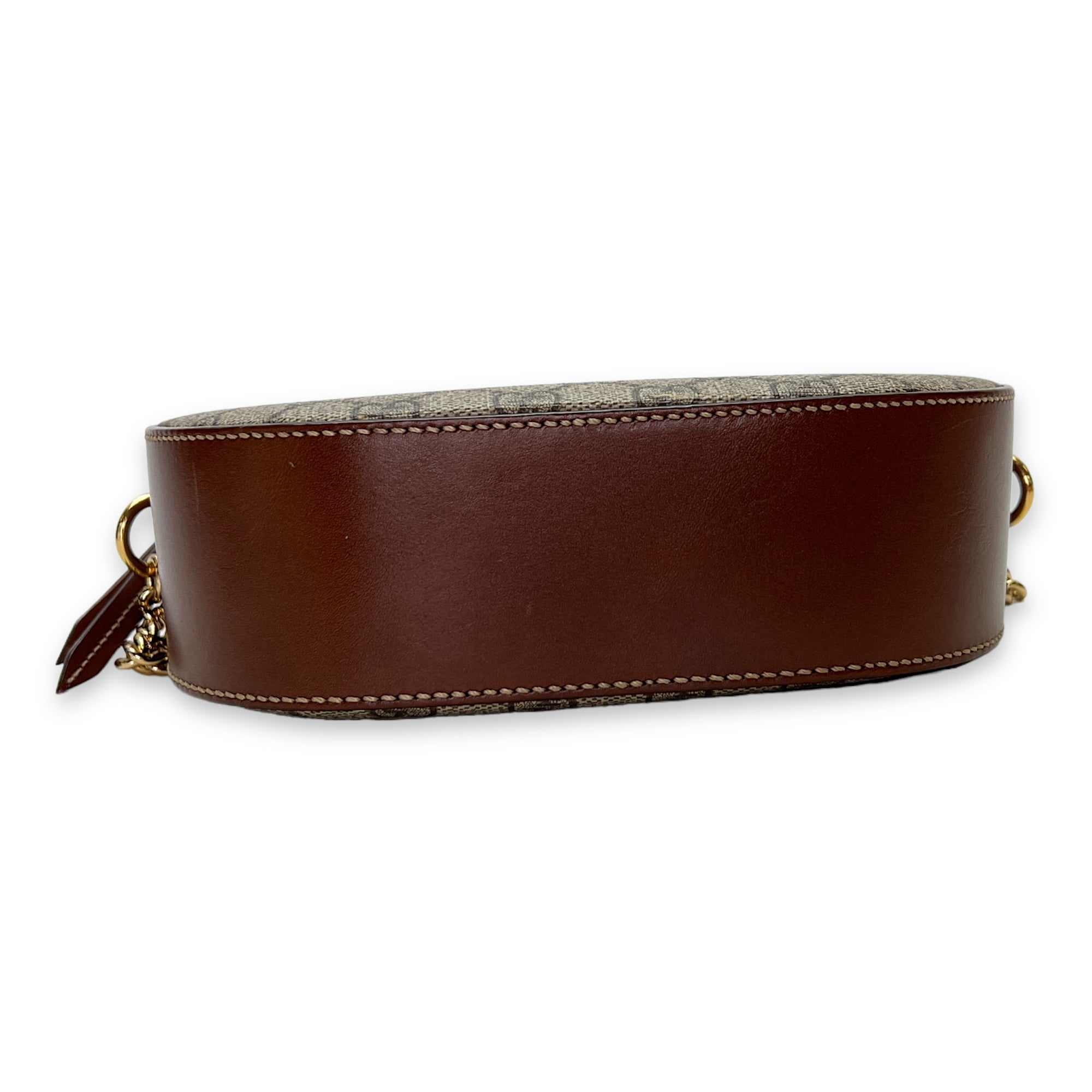 GG supreme Crossbody Bag Brown in Coated Canvas , Gold Hardware