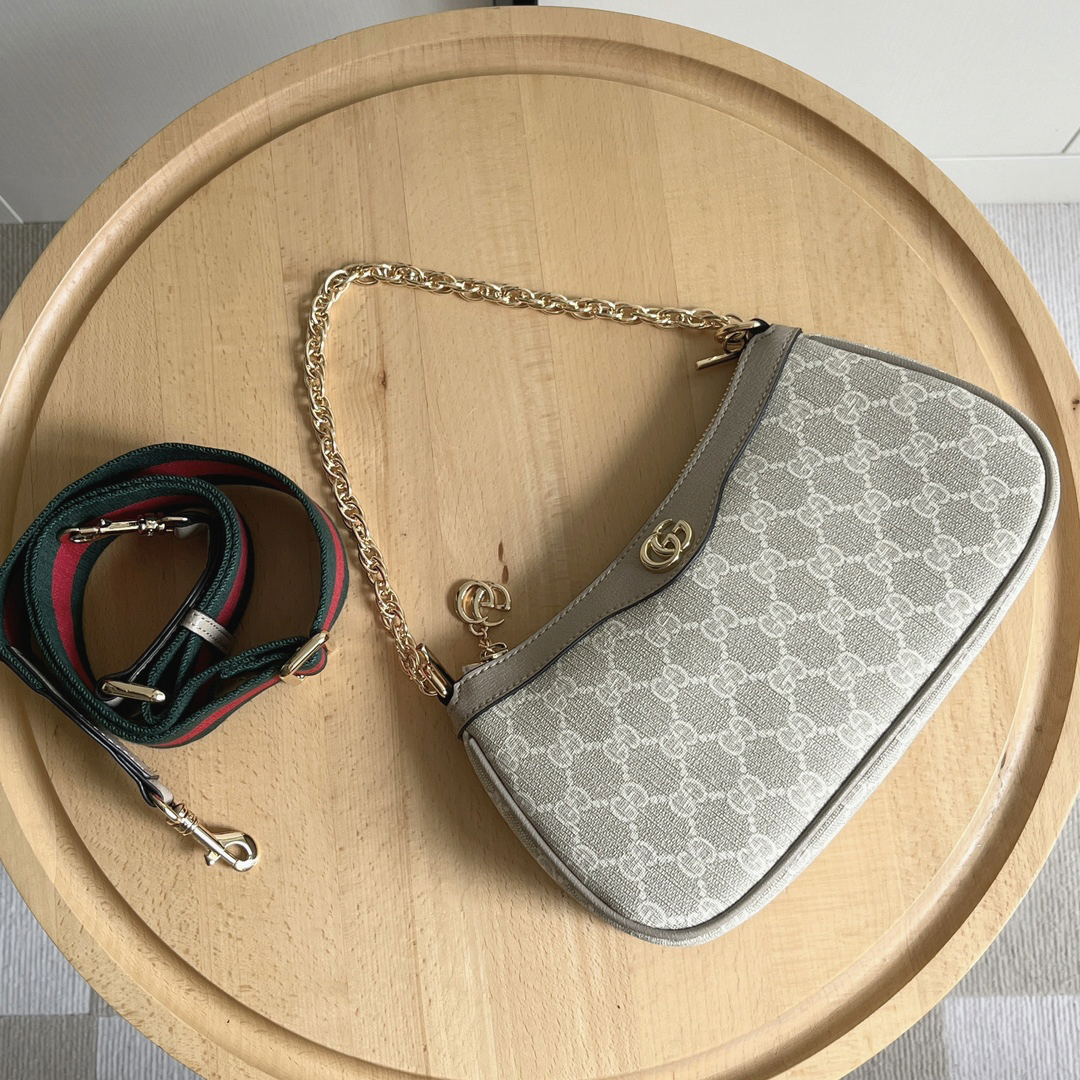 Gucci Ophidia Collection Small Handbag with Extra Starp - Beige And White Bag