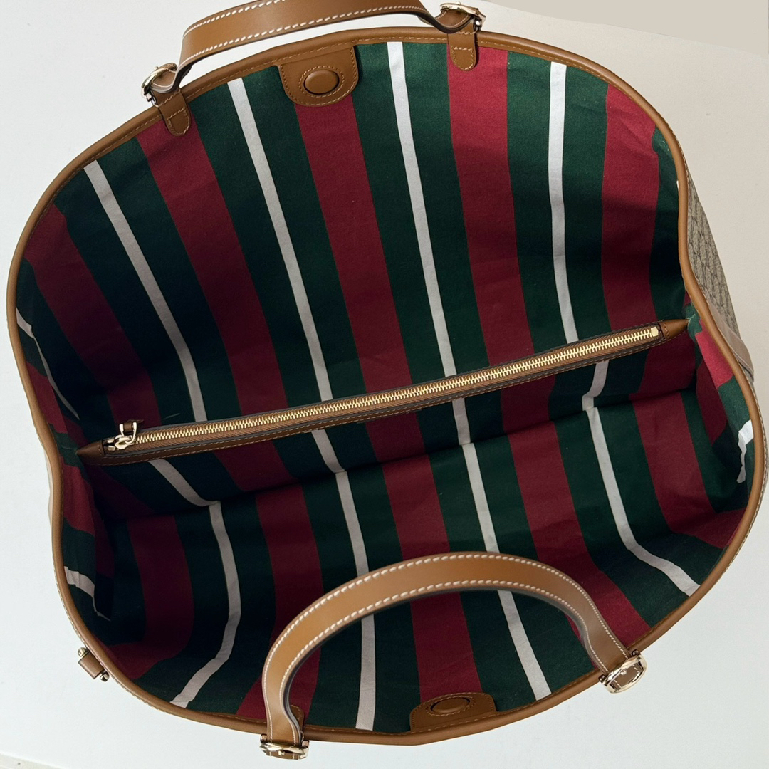 [TOP] Gucci GG Emblem Maxi brown tote bag