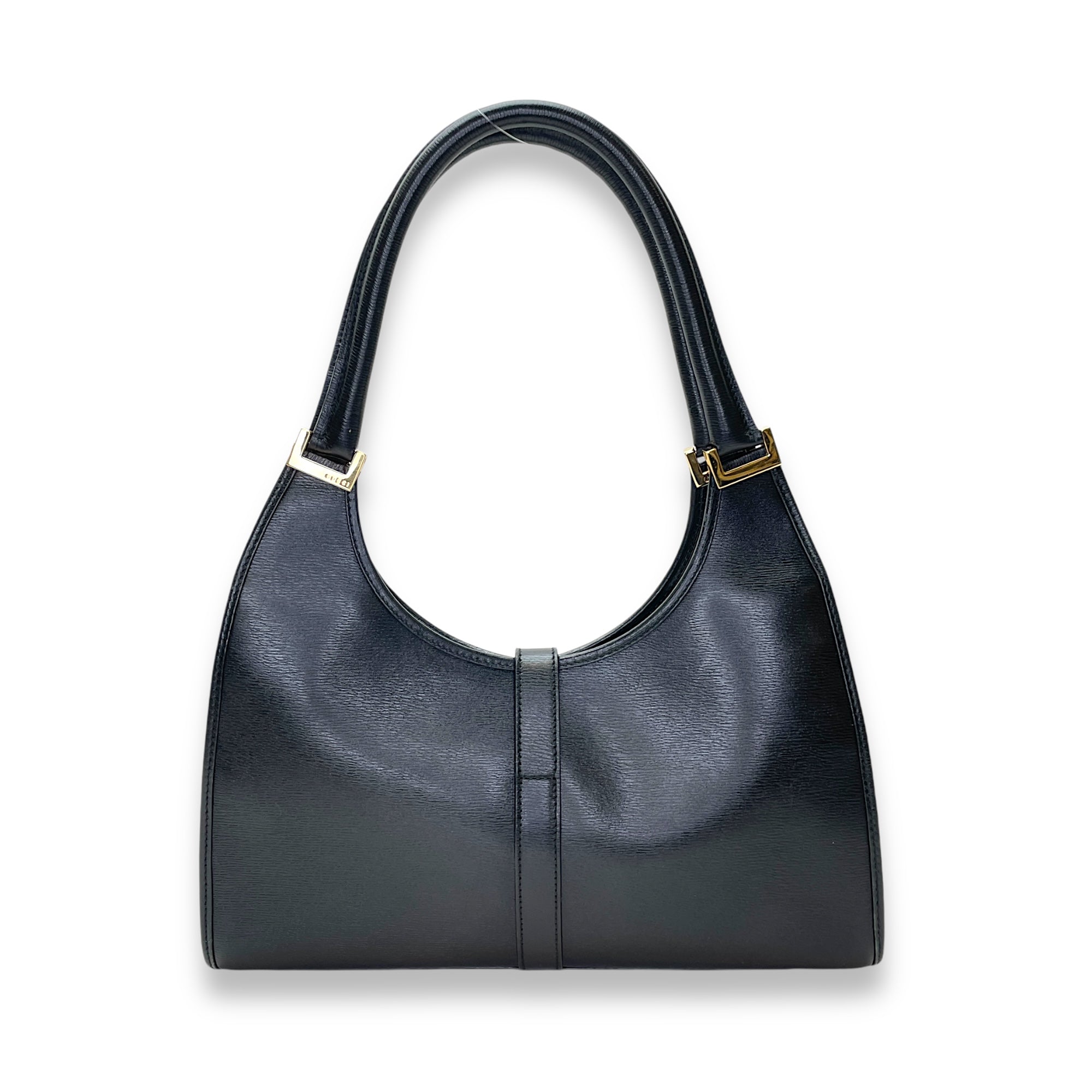Jackie Shoulder Bag Black in Calfskin, Gold hardware